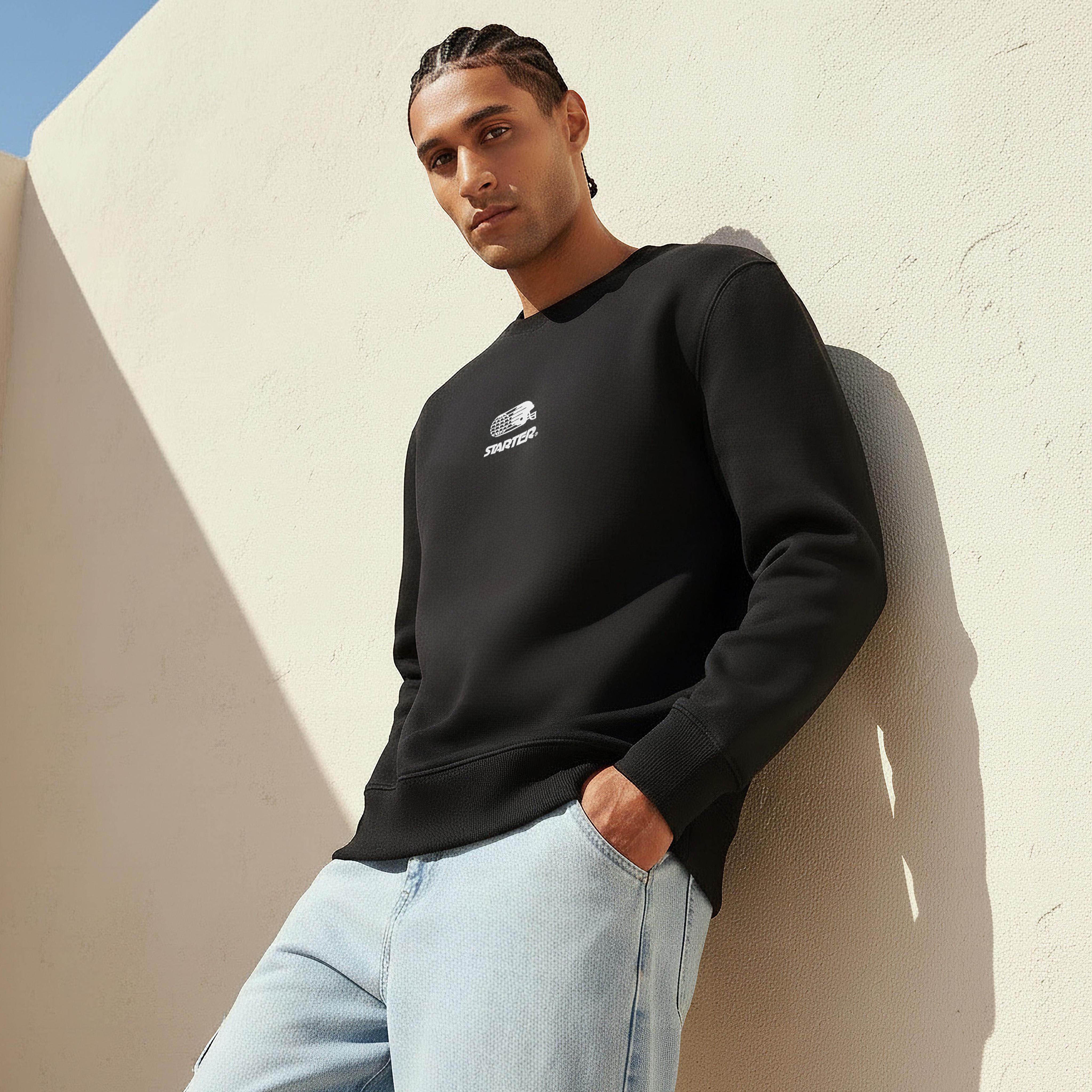 سويت شيرت رجالي بطبعات شعار وقصة عادية من ستارتر-men-winterwear-hoodiesandsweatshirts-image-9