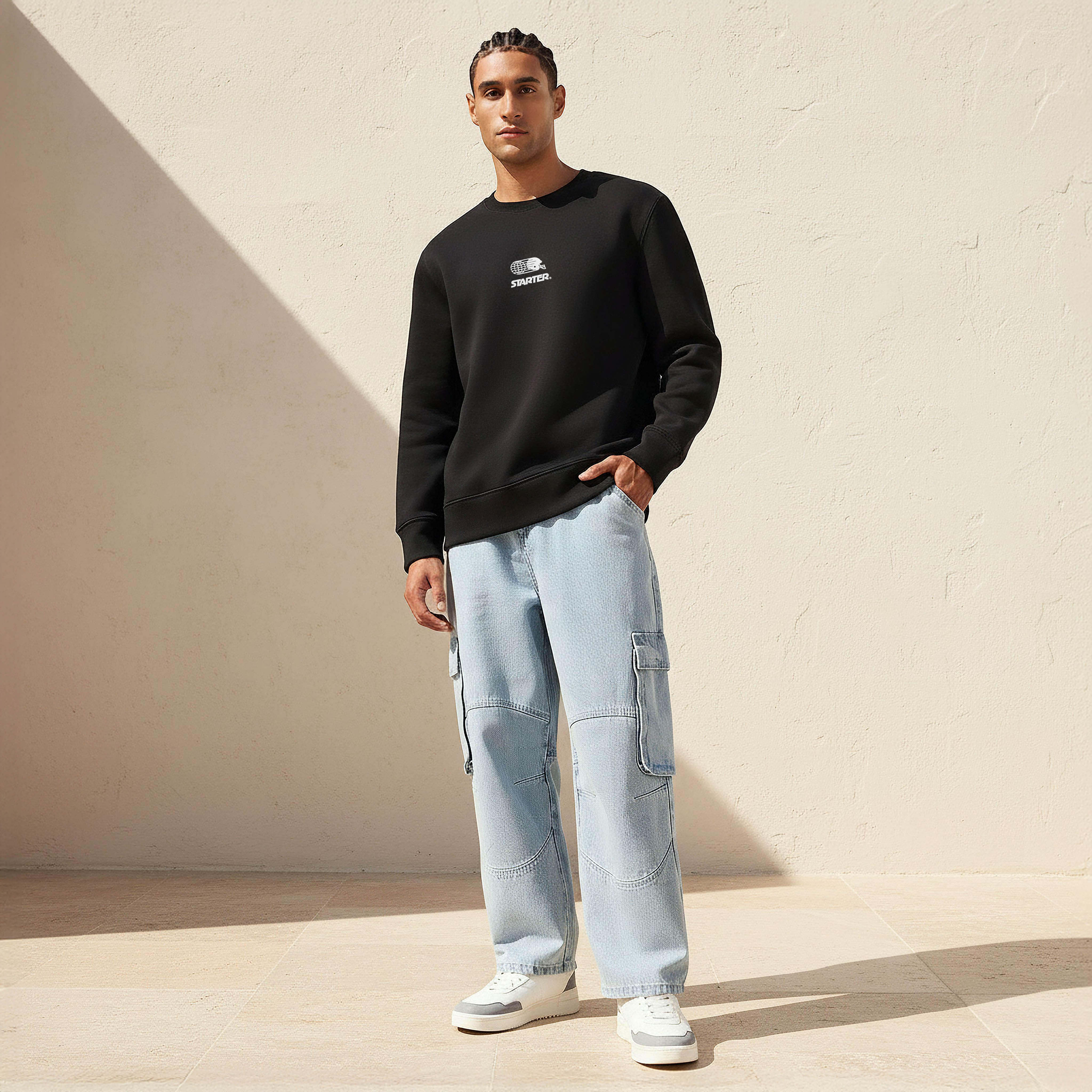 Starter Men Regular Fit Logo Print Sweatshirt-men-winterwear-hoodiesandsweatshirts-image-2
