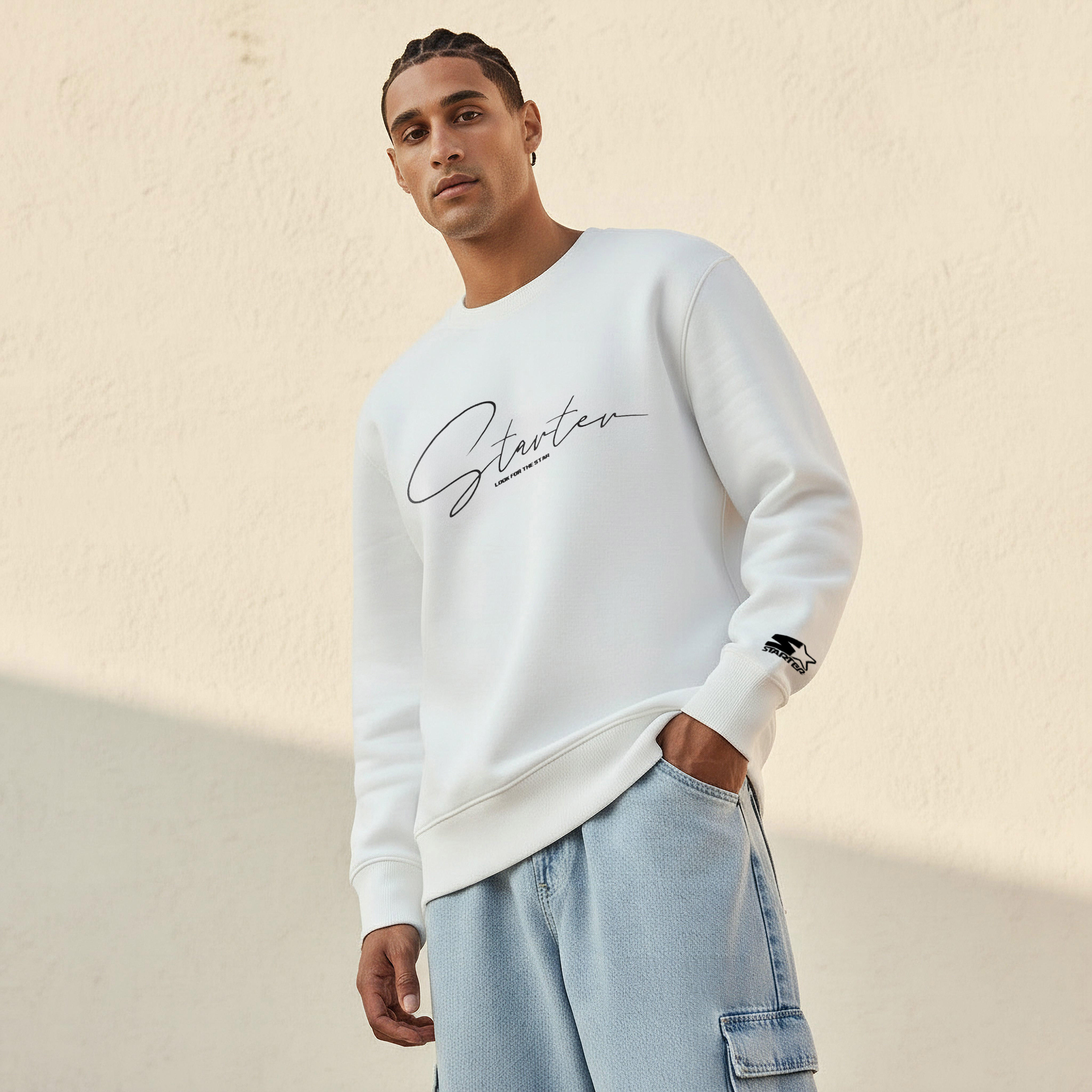 Starter Men Regular Fit Logo Print Sweatshirt-men-winterwear-hoodiesandsweatshirts-image-1