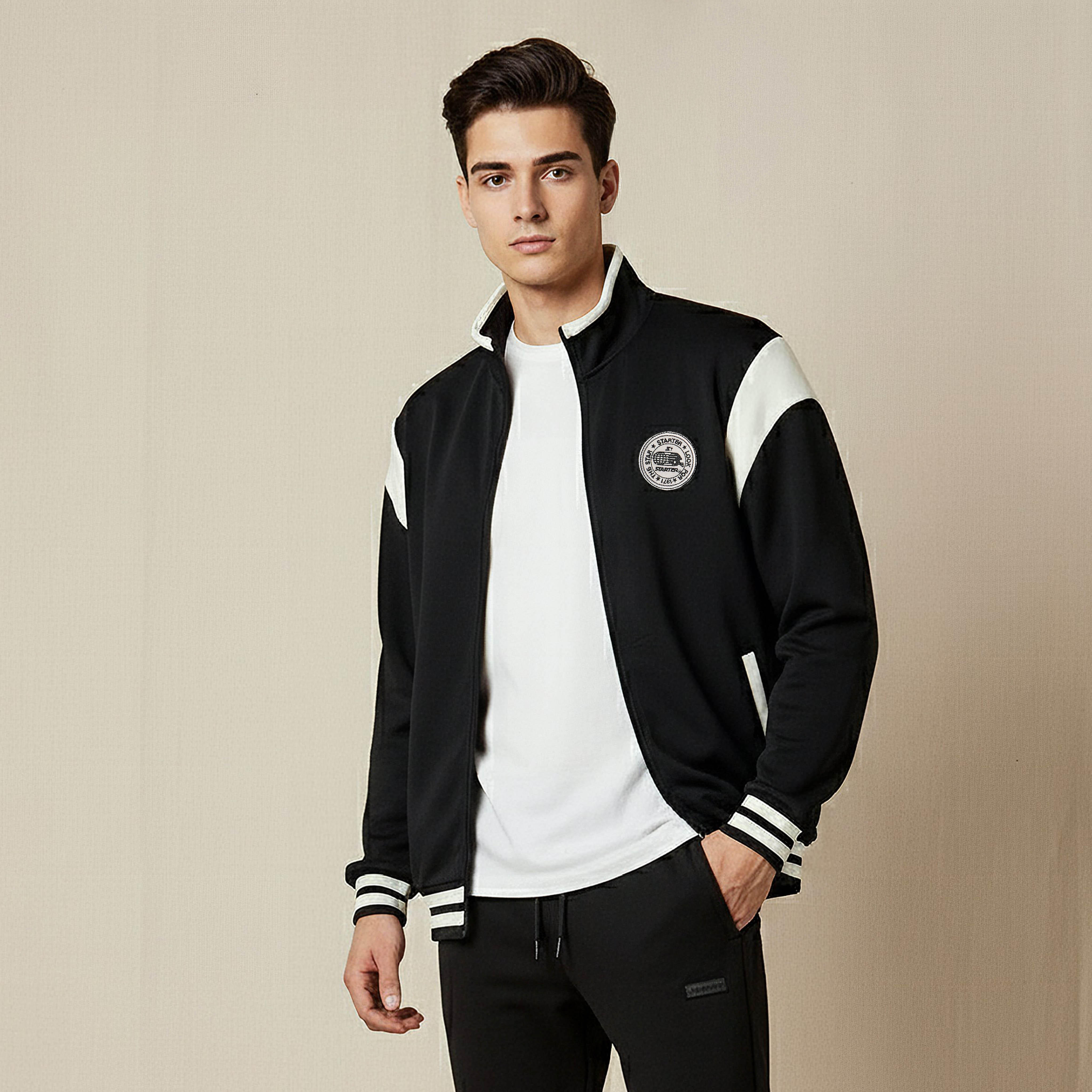 Starter Men Regular Fit Colourblock Varsity Jacket-men-clothing-jacketsandblazers-jackets-image-1