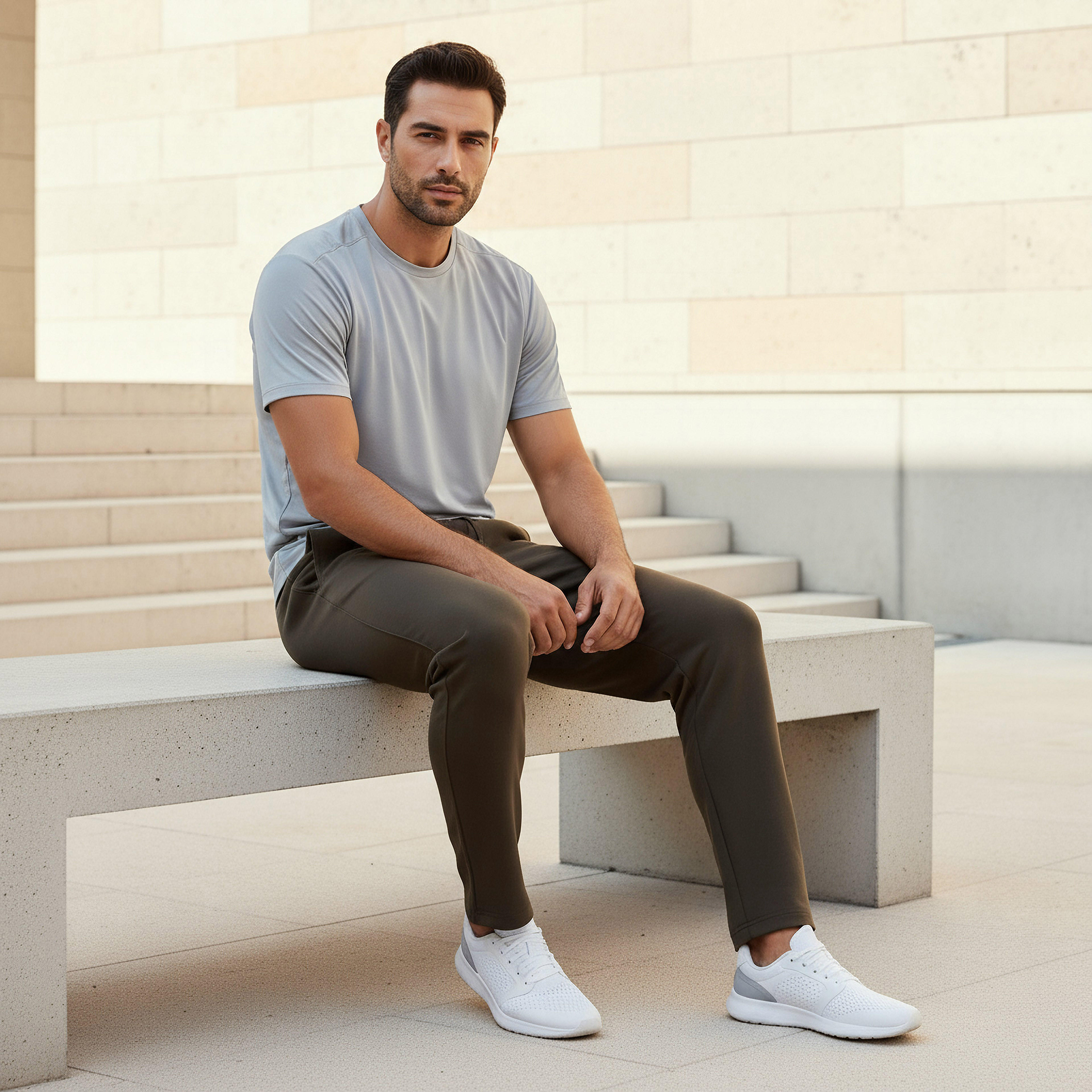 بنطلون رياضي بقصة مستقيمة وجيوب للرجال-men-clothing-bottoms-joggers-image-1