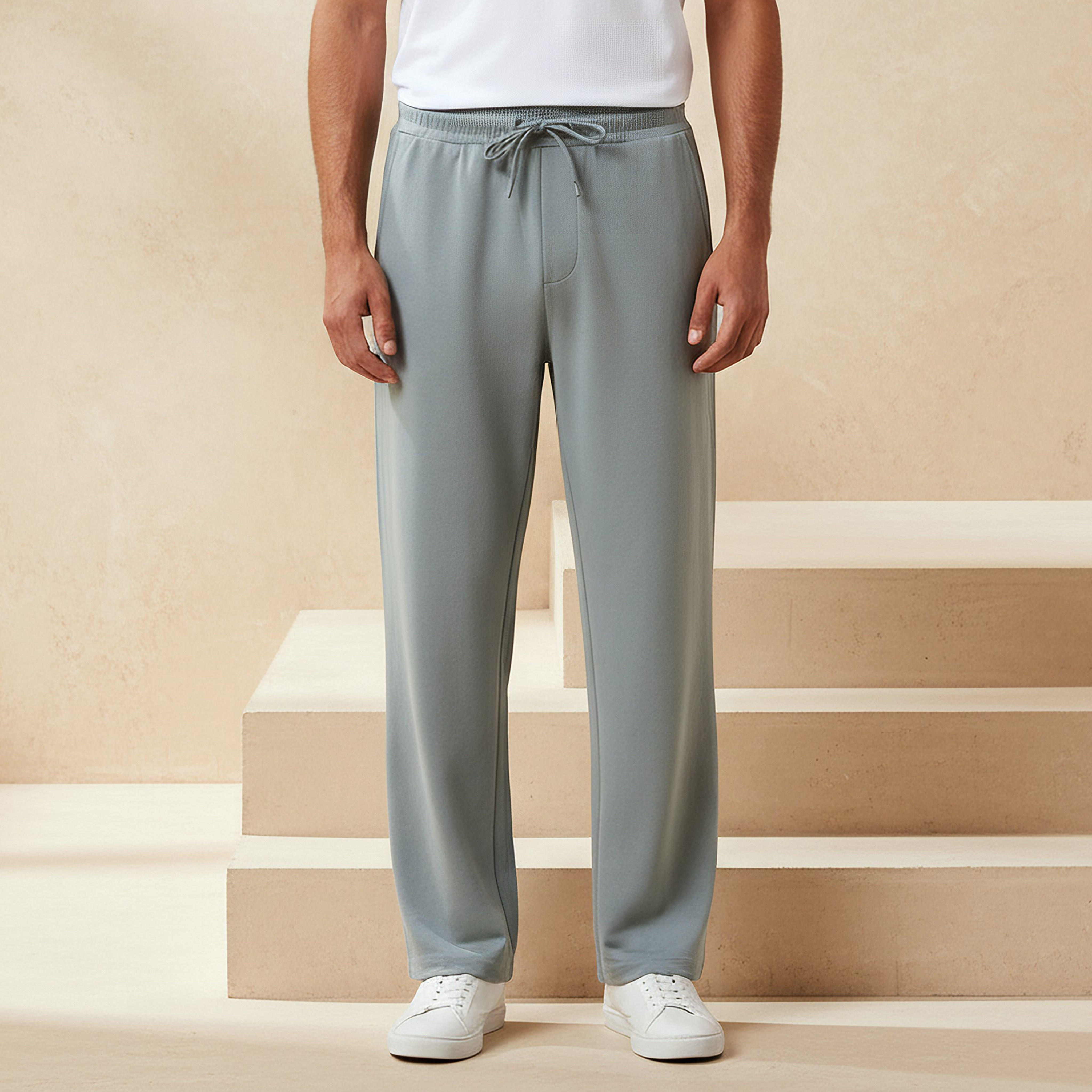 بنطلون رياضي بقصة مستقيمة وجيوب للرجال-men-clothing-bottoms-joggers-image-1