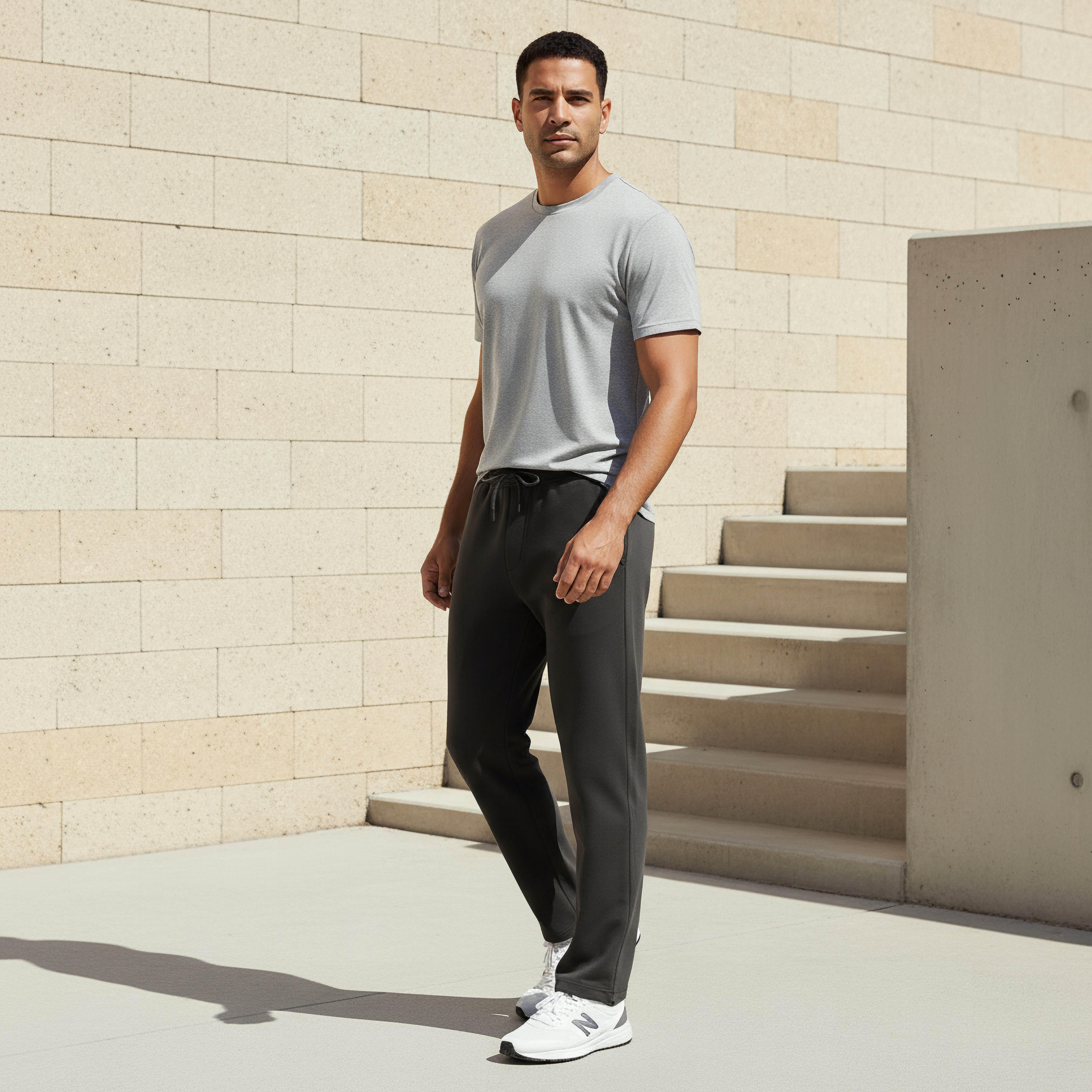 بنطلون رياضي بقصة مستقيمة وجيوب للرجال-men-clothing-bottoms-joggers-image-2