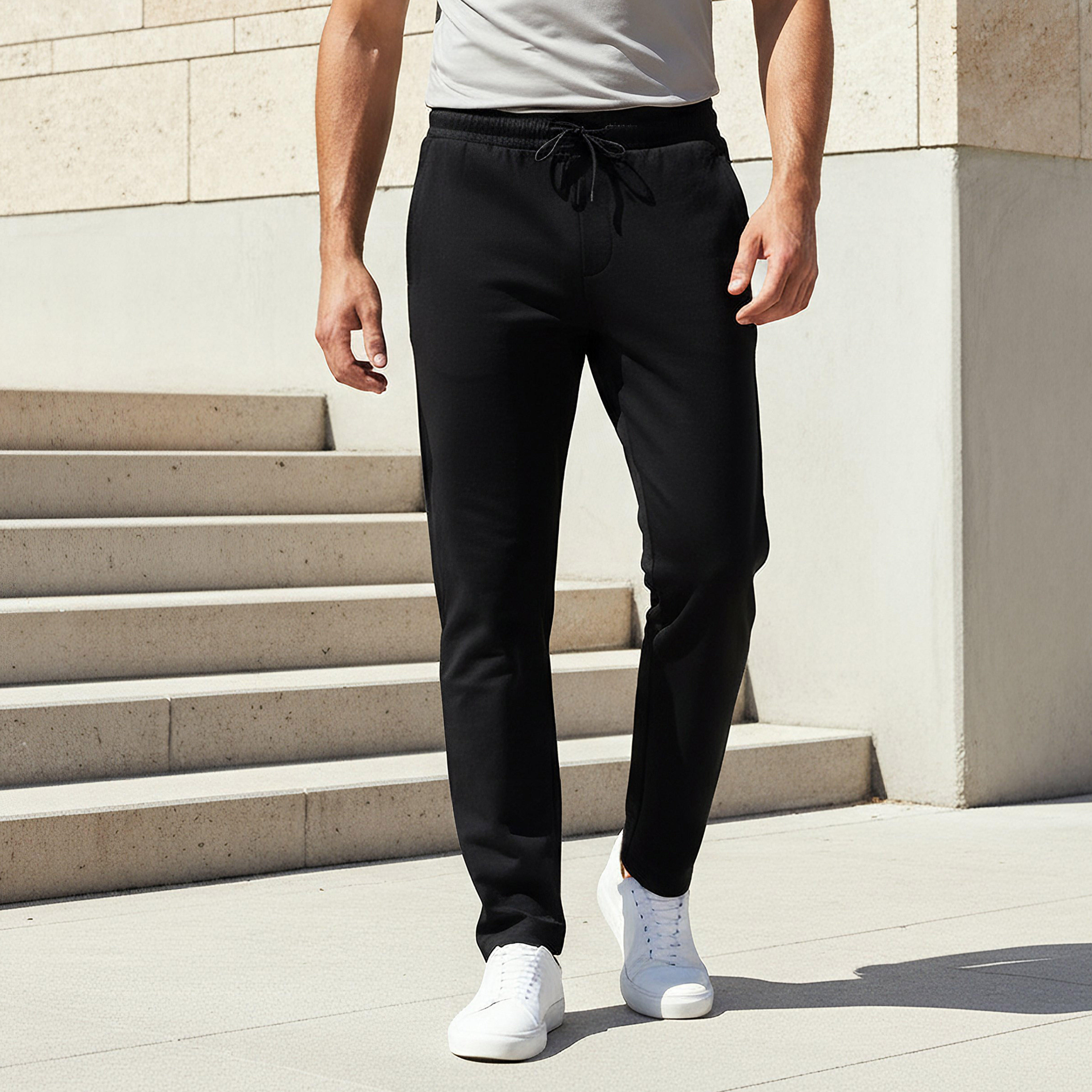 بنطلون رياضي بقصة مستقيمة وجيوب للرجال-men-clothing-bottoms-joggers-image-5