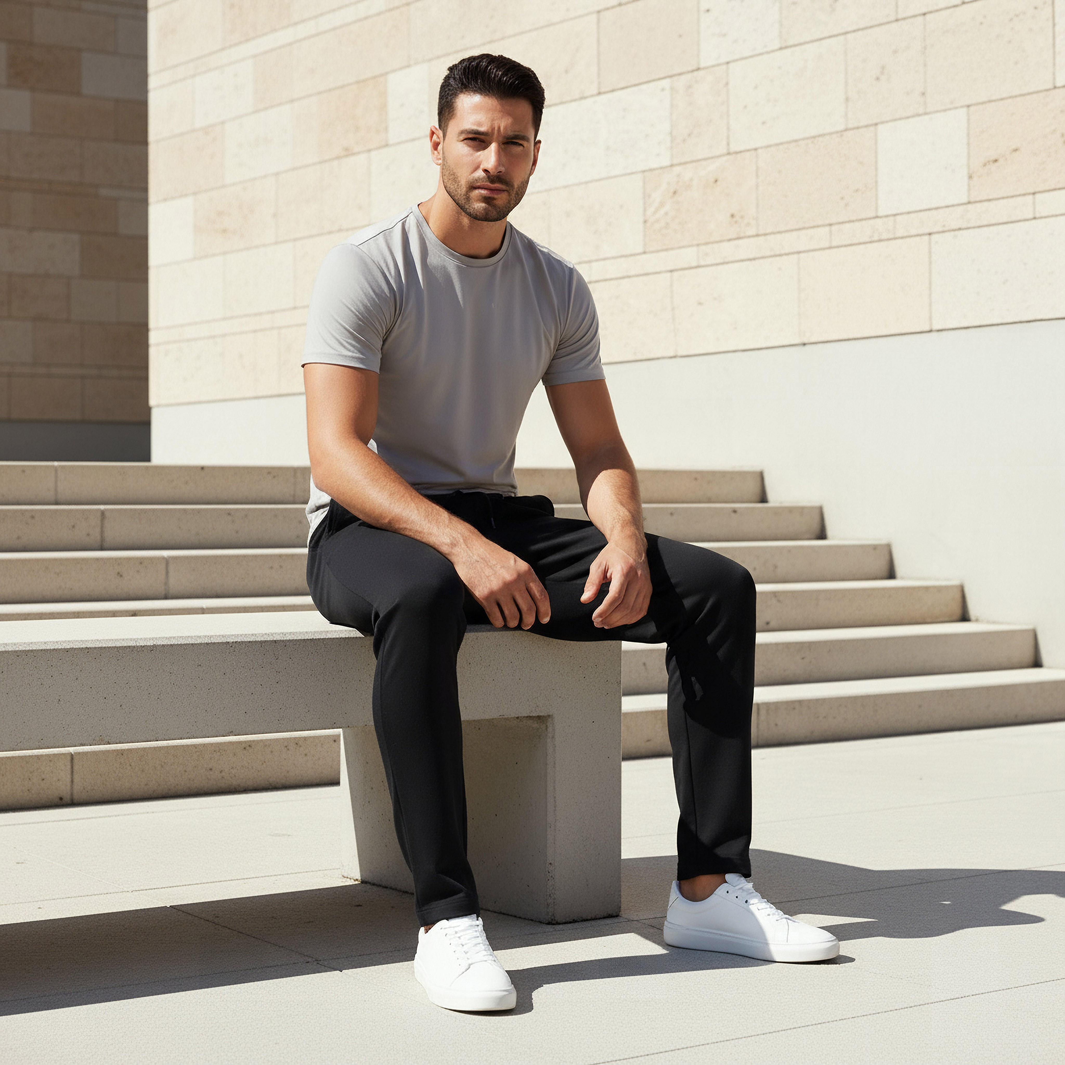 بنطلون رياضي بقصة مستقيمة وجيوب للرجال-PROMO_SP_SA_2FOR149_110625-image-1
