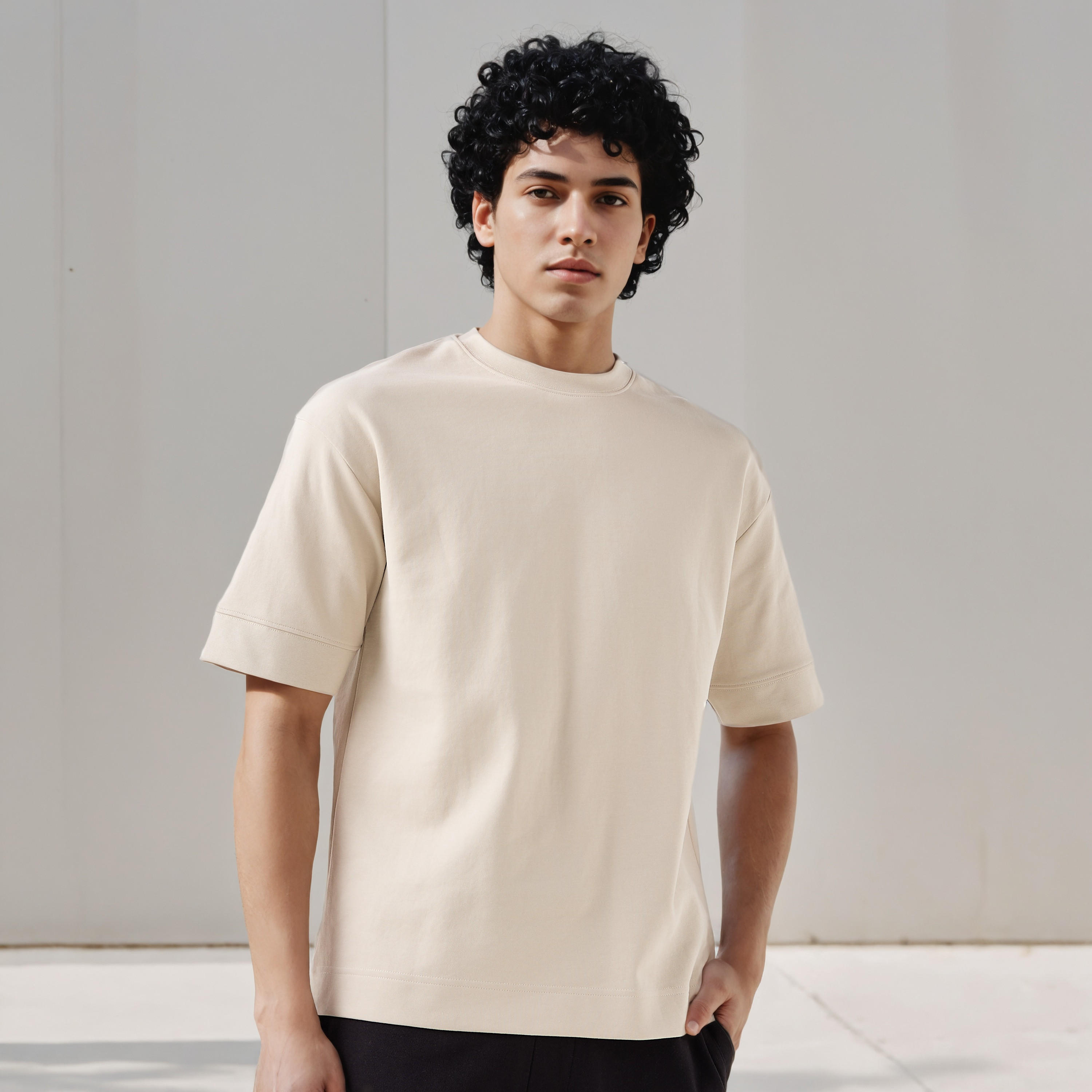 Men Crew Neck Short Sleeves Boxy T-shirt-men-clothing-tshirtsandpolos-tshirts-image-1