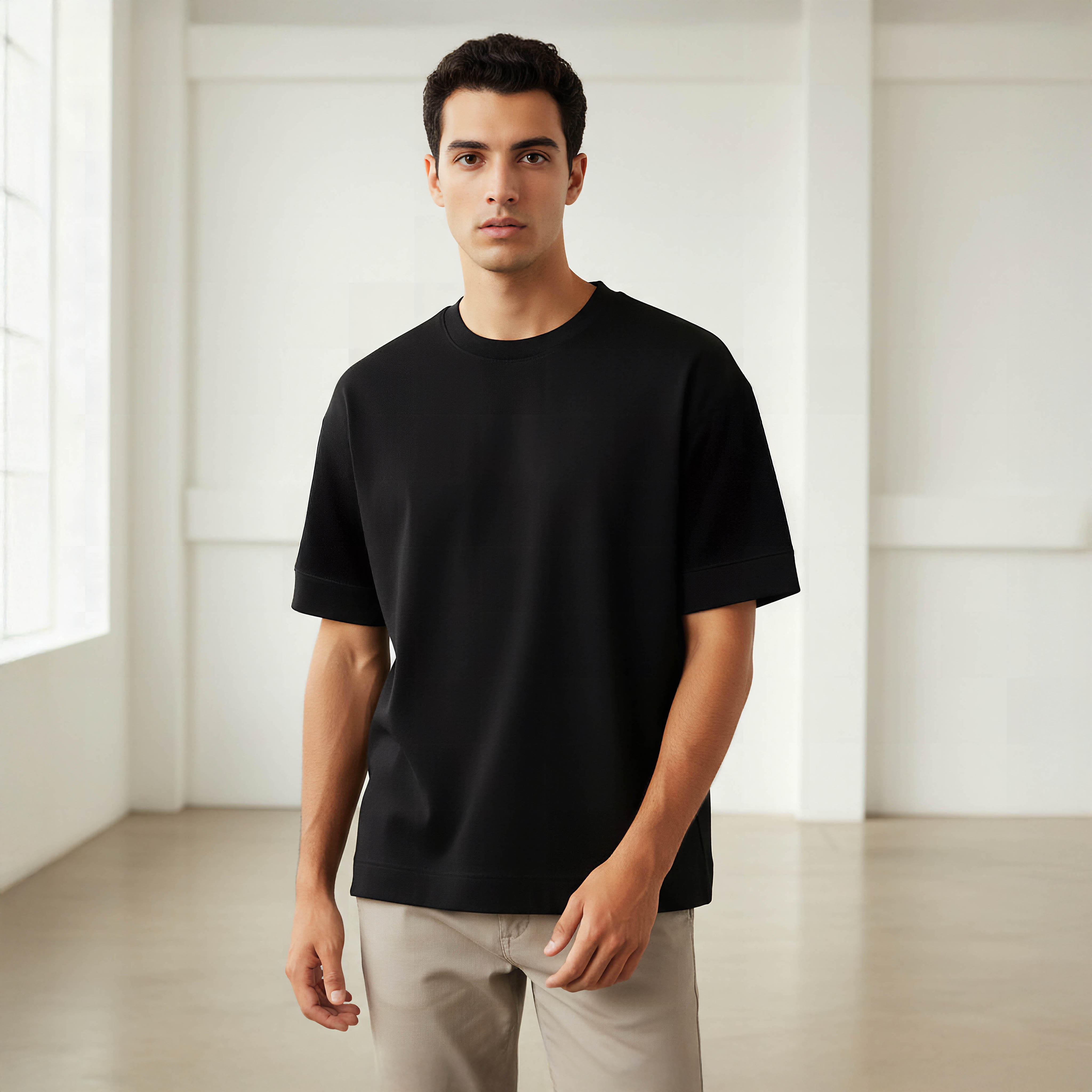 Men Crew Neck Short Sleeves Boxy T-shirt-men-clothing-tshirtsandpolos-tshirts-image-1