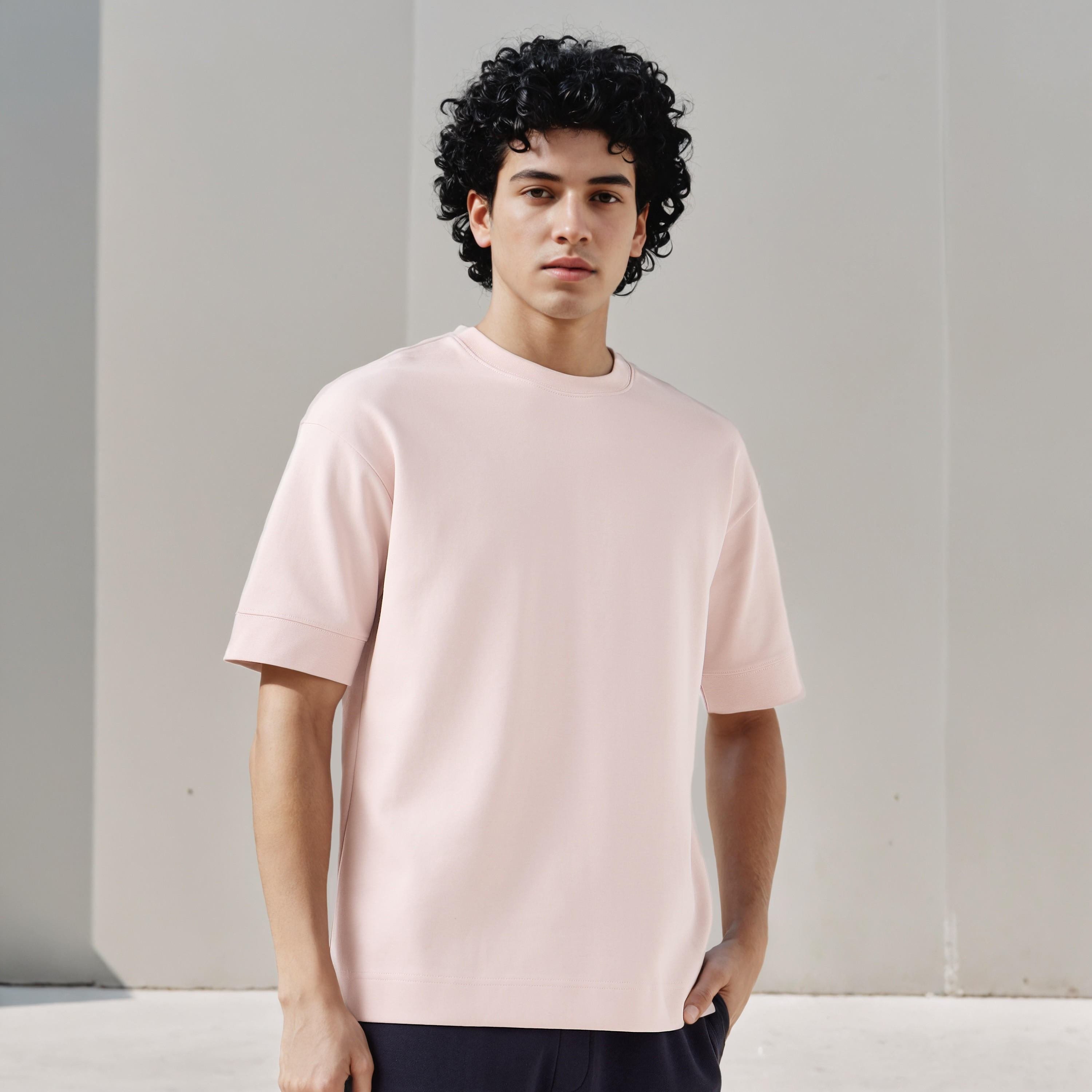 Men Crew Neck Short Sleeves Boxy T-shirt-men-clothing-tshirtsandpolos-tshirts-image-1