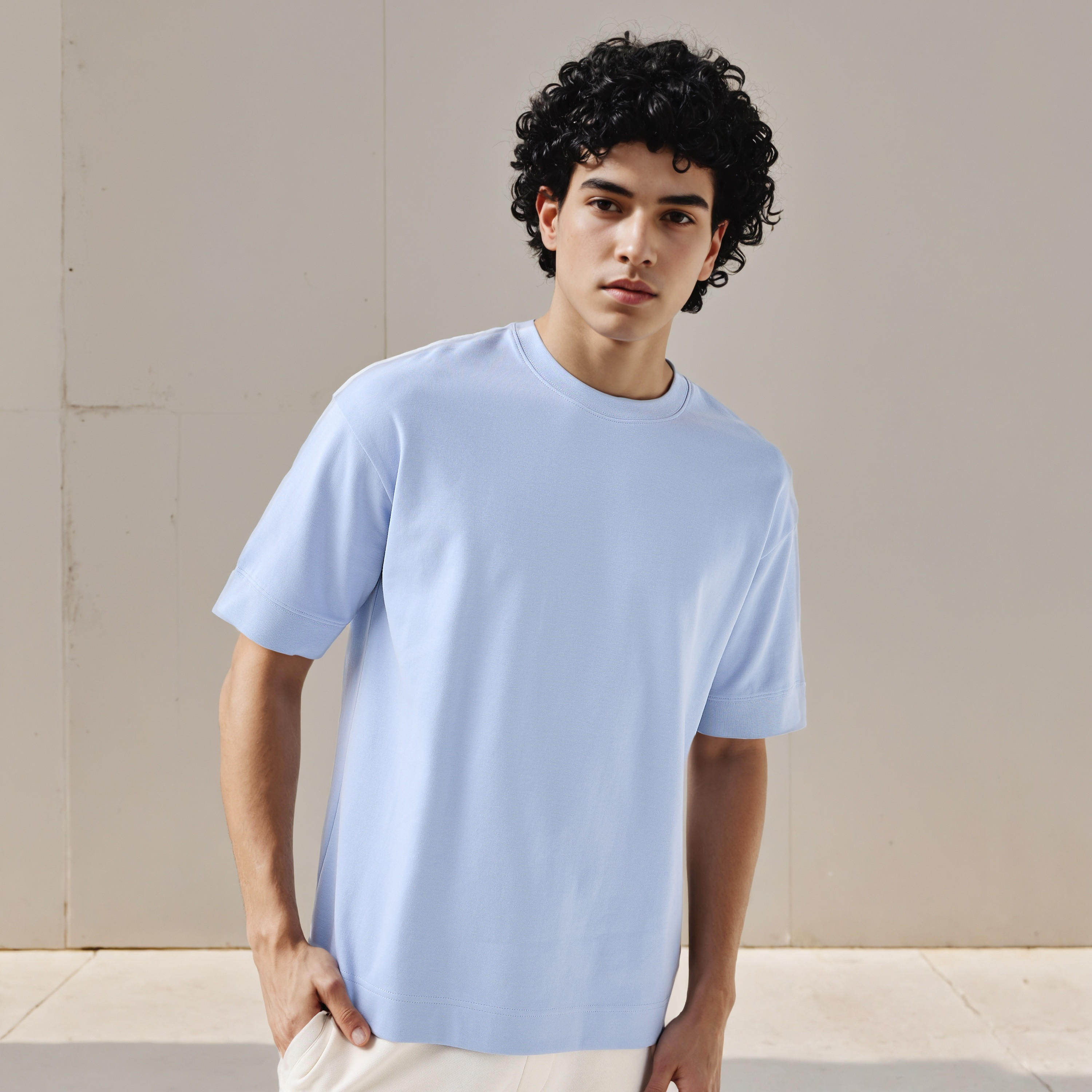 Men Crew Neck Short Sleeves Boxy T-shirt-men-clothing-tshirtsandpolos-tshirts-image-1