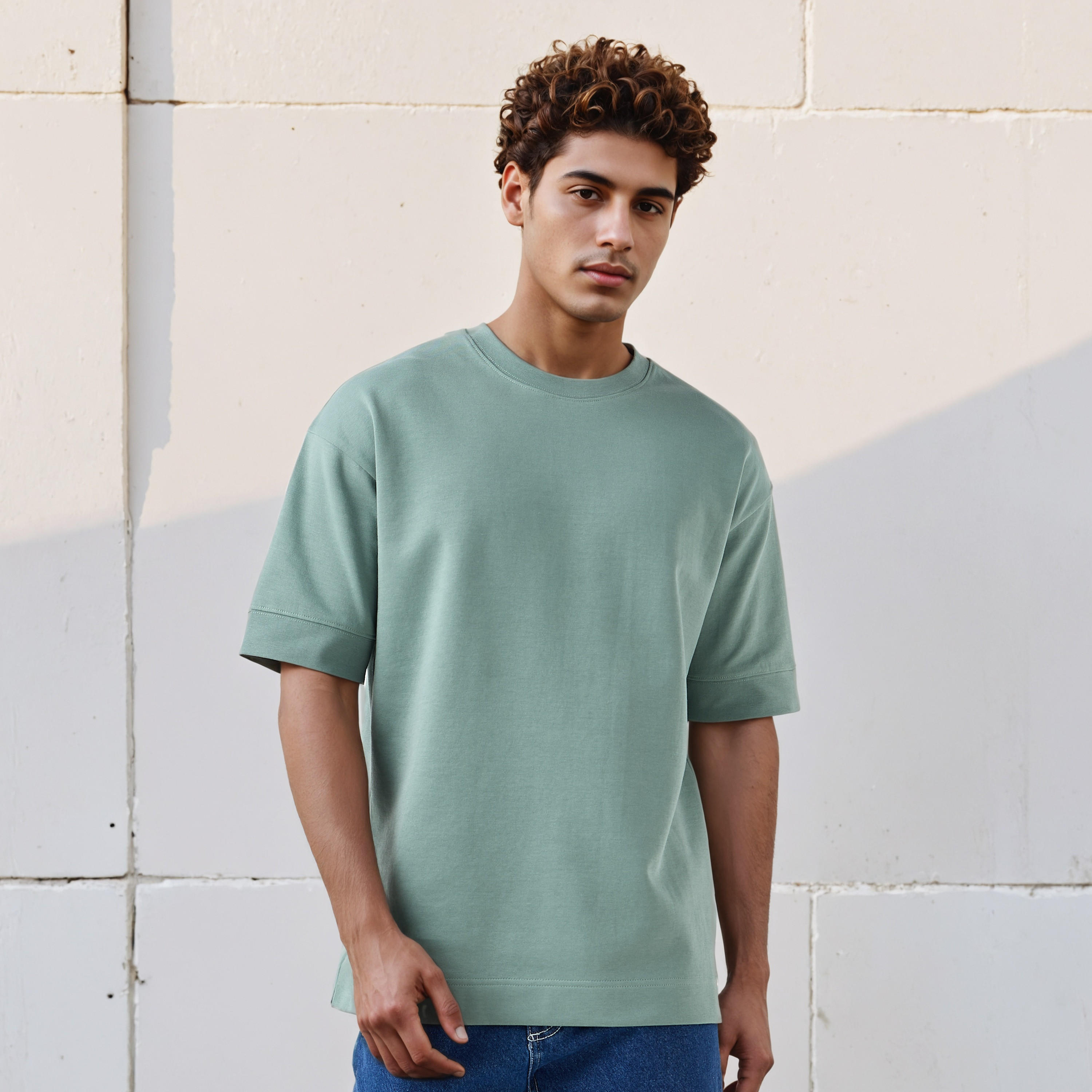 Men Crew Neck Short Sleeves Boxy T-shirt-men-clothing-tshirtsandpolos-tshirts-image-1