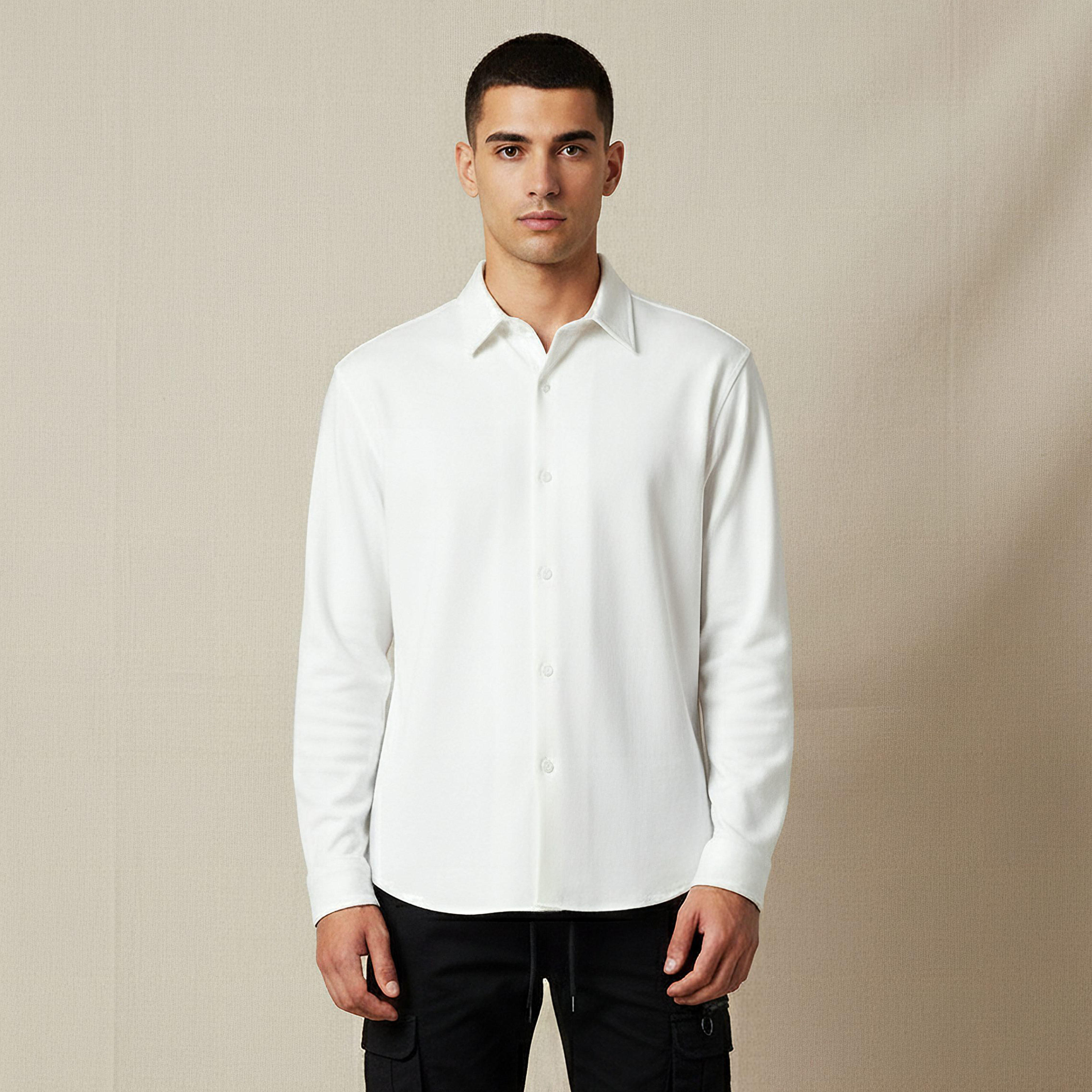 Men Regular Fit Collared Long Sleeves Shirt-men-clothing-shirts-image-1