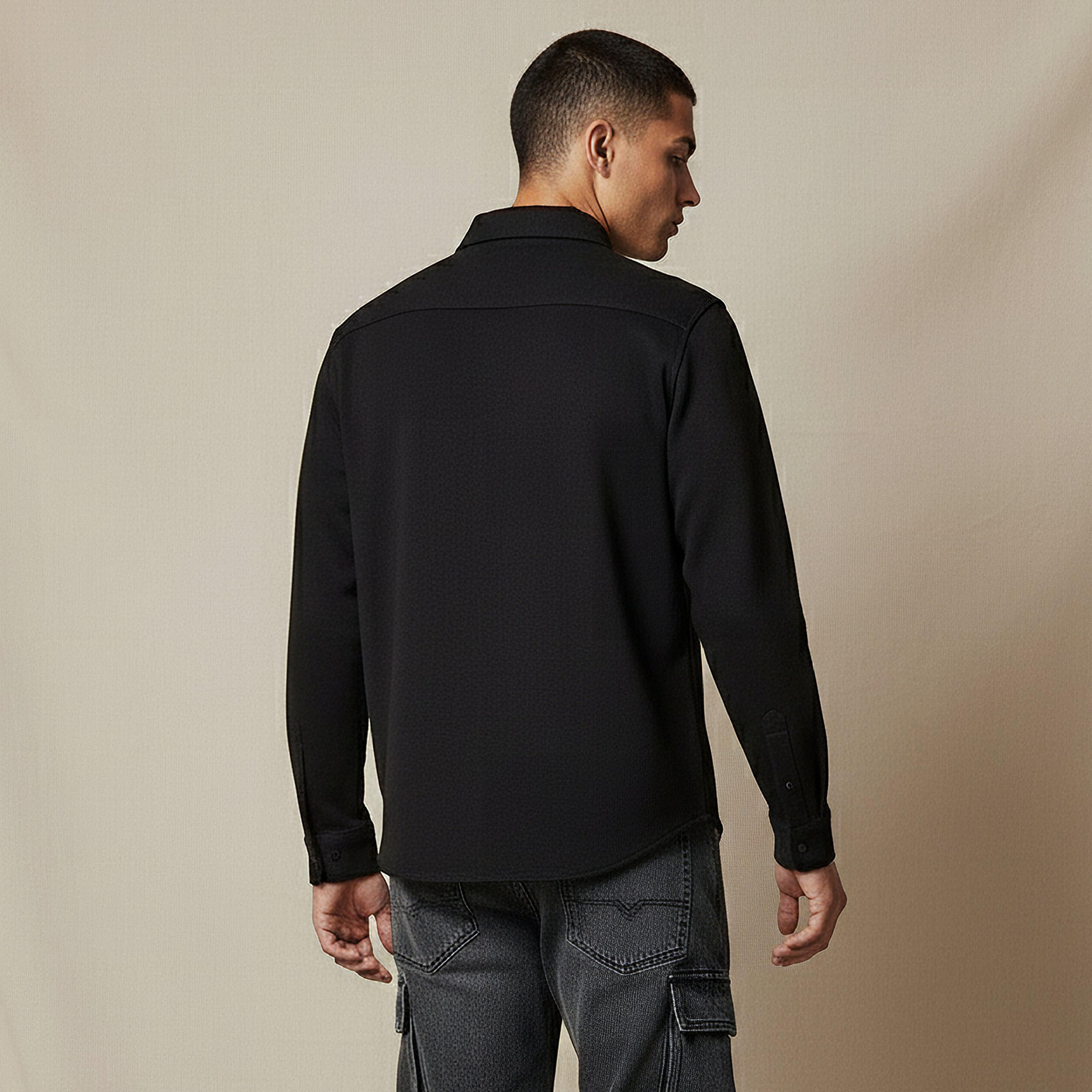 قميص بقصّة عادية وياقة عادية وأكمام طويلة للرجال-men-clothing-shirts-image-2