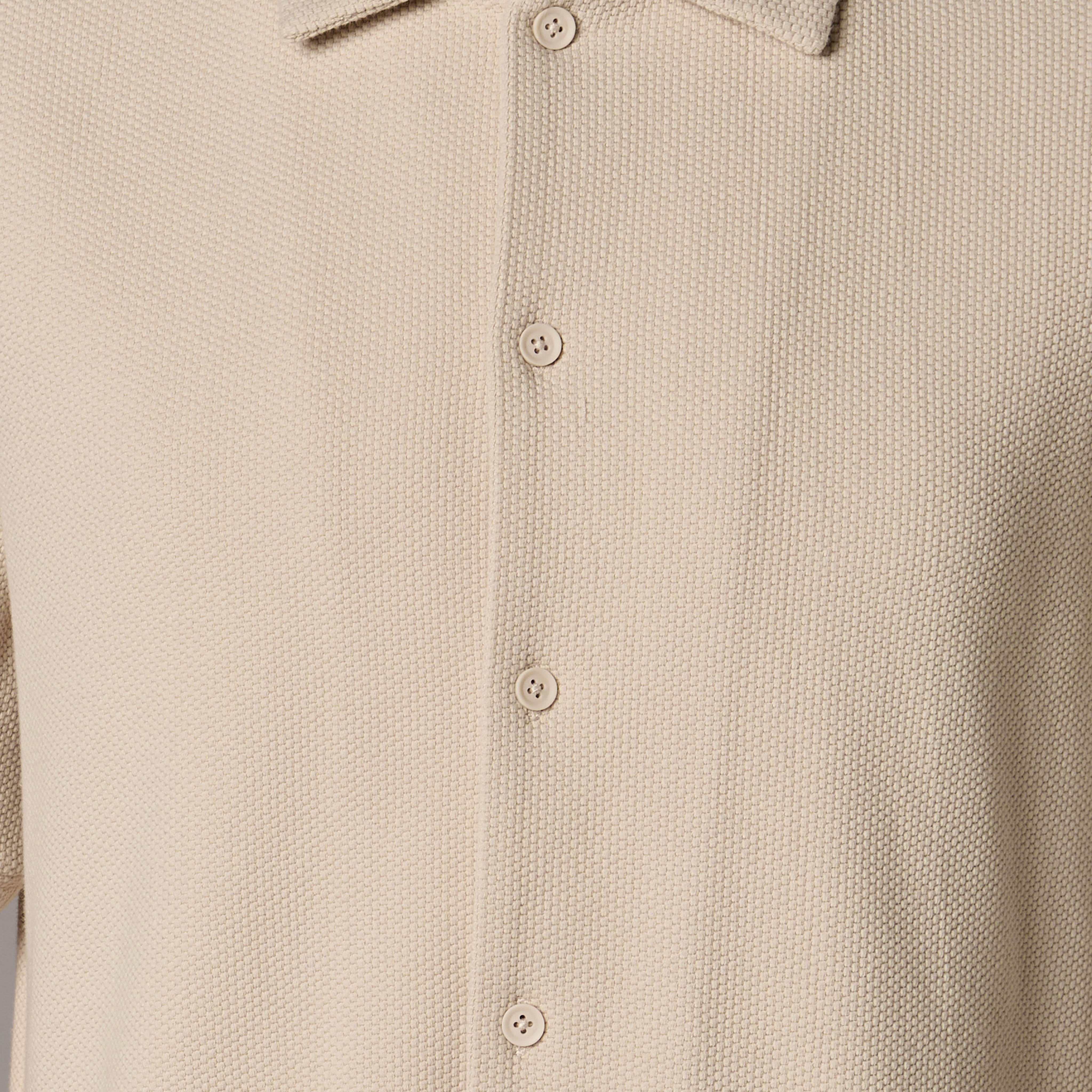 Men Regular Fit Collared Waffle Textured Short Sleeve Shirt-men-clothing-shirts-image-4