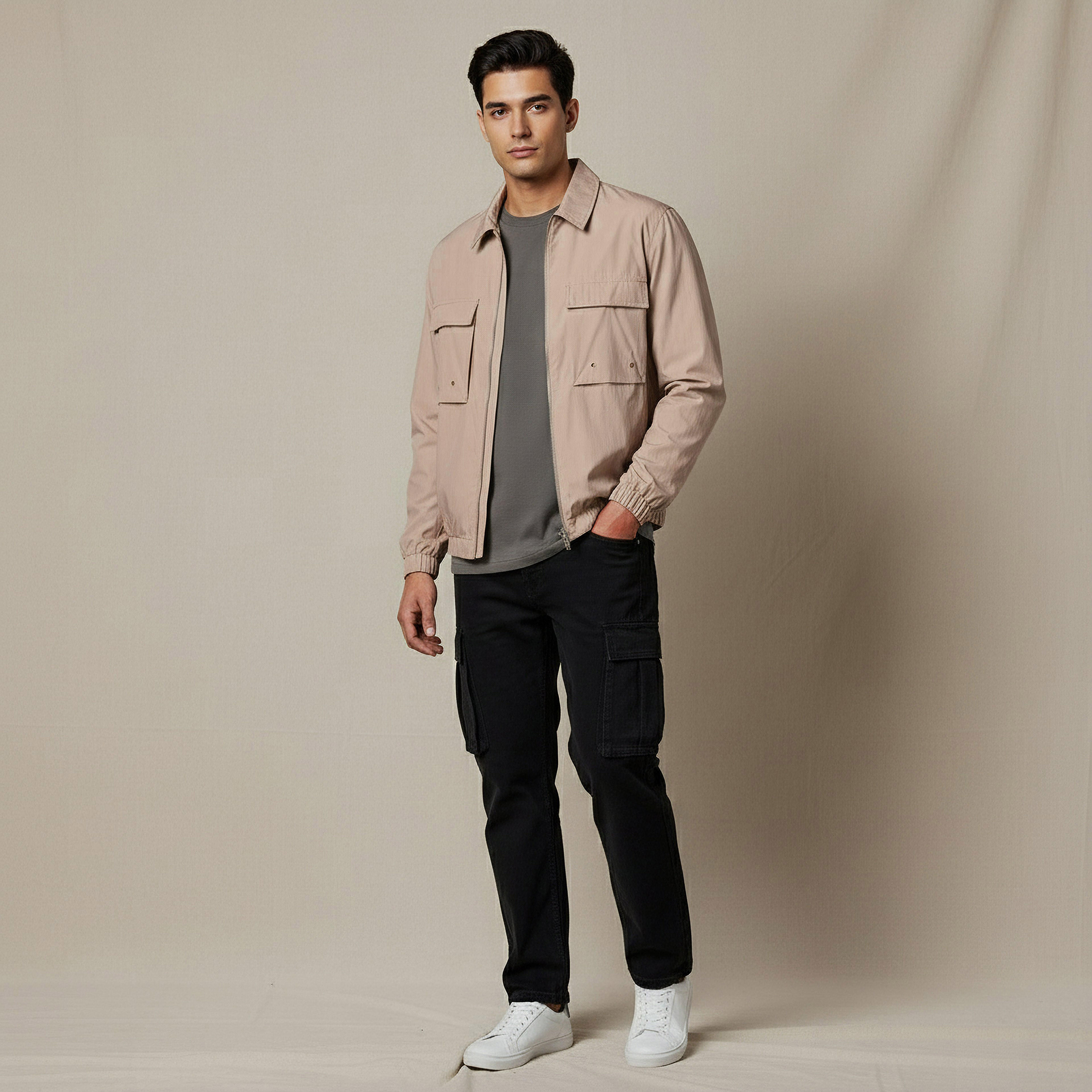 جاكيت بومبر رجالي بقصة عادية وسحاب إغلاق-men-clothing-jacketsandblazers-jackets-image-3
