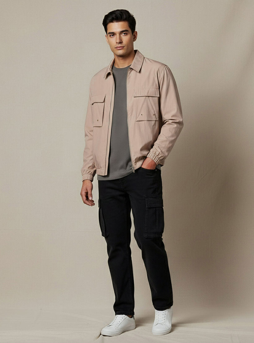 جاكيت بومبر رجالي بقصة عادية وسحاب إغلاق-men-clothing-jacketsandblazers-jackets-image-3