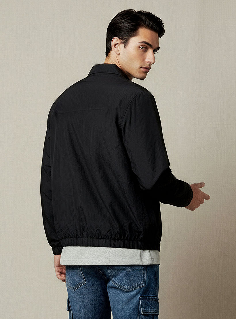 Men Regular Fit Zip Through Bomber Jacket-men-clothing-jacketsandblazers-jackets-image-3