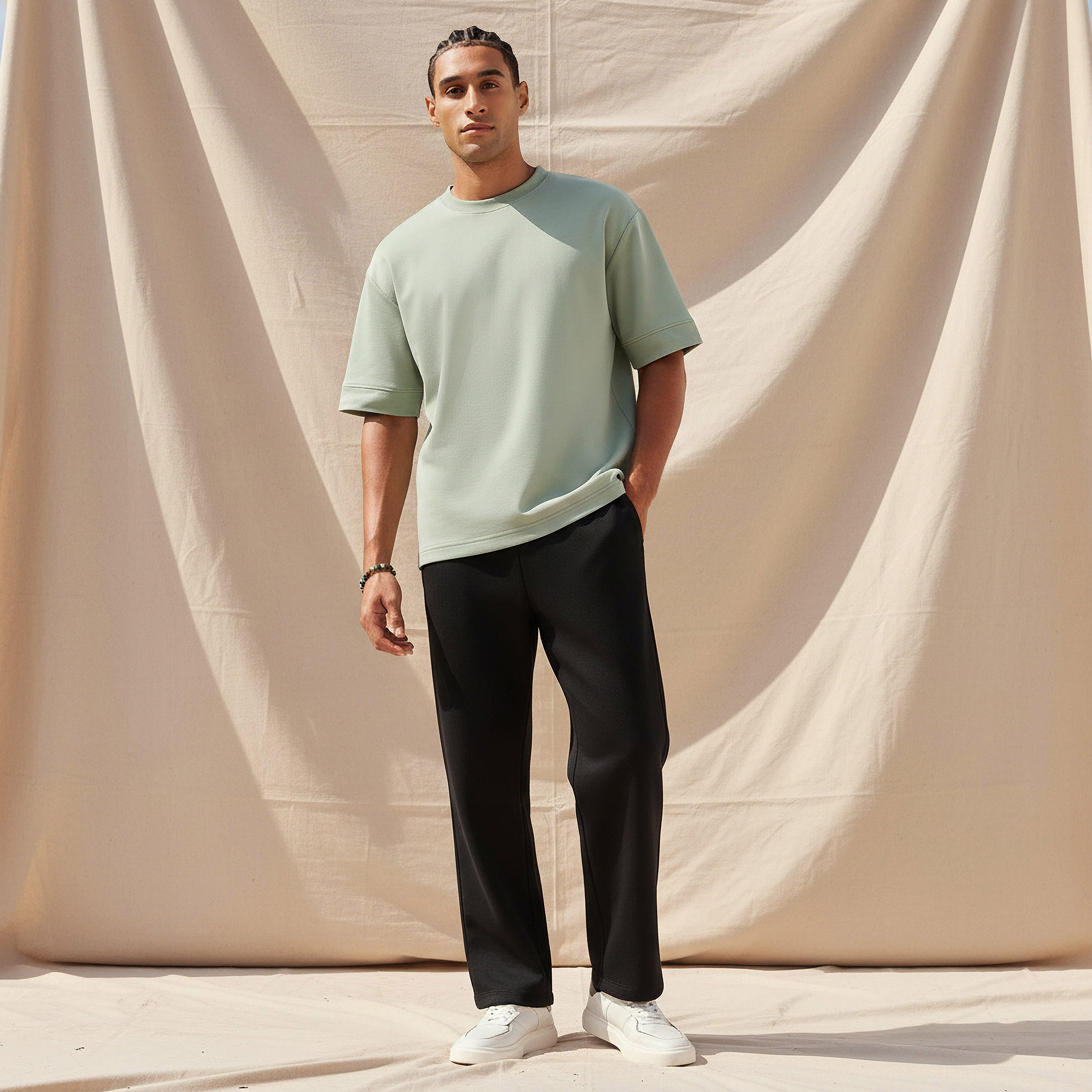 Men Relaxed Fit Crew Neck Short Sleeve Patch Detail T-shirt-men-clothing-tshirtsandpolos-tshirts-image-2
