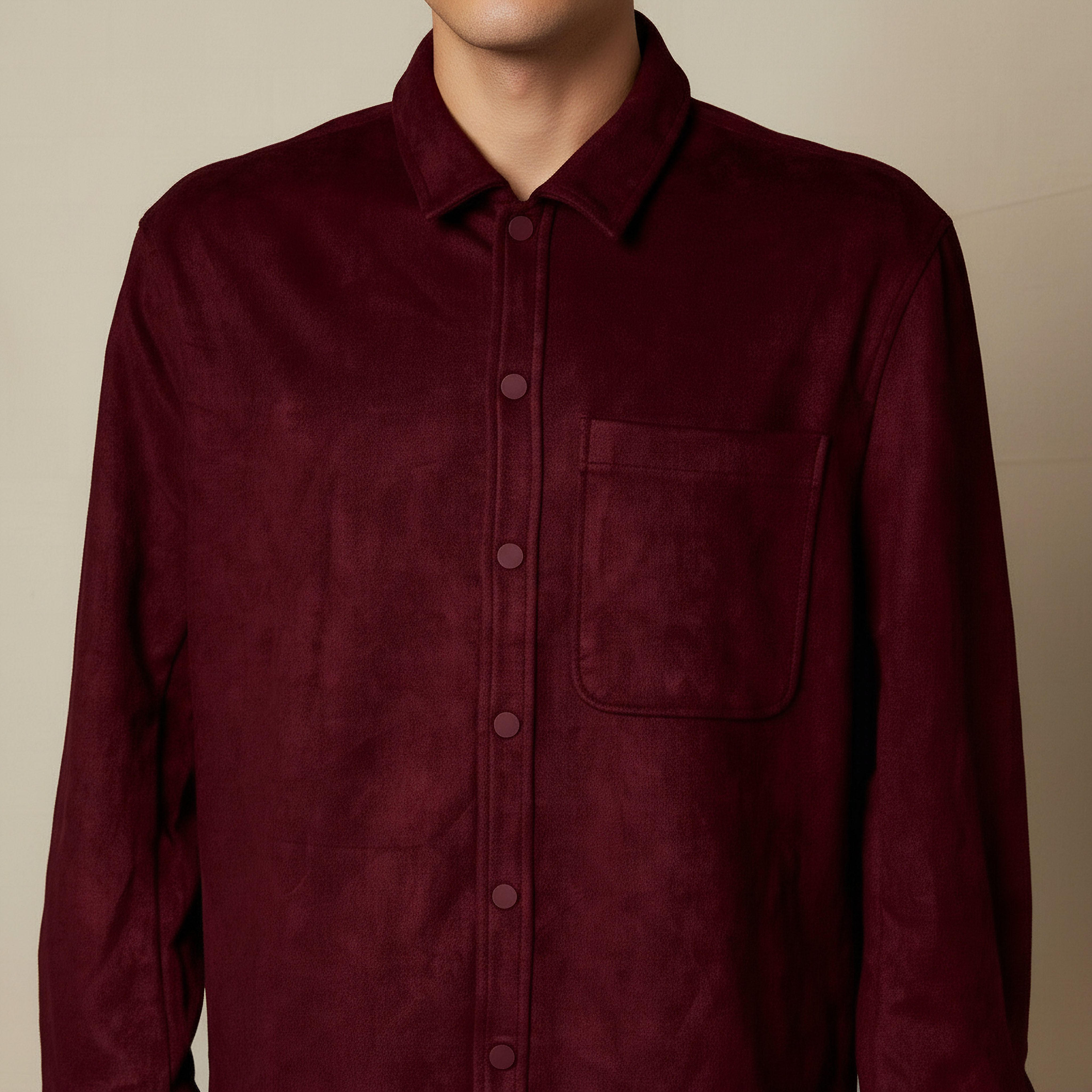 Men Regular Fit Suede Shacket-men-clothing-jacketsandblazers-jackets-image-4