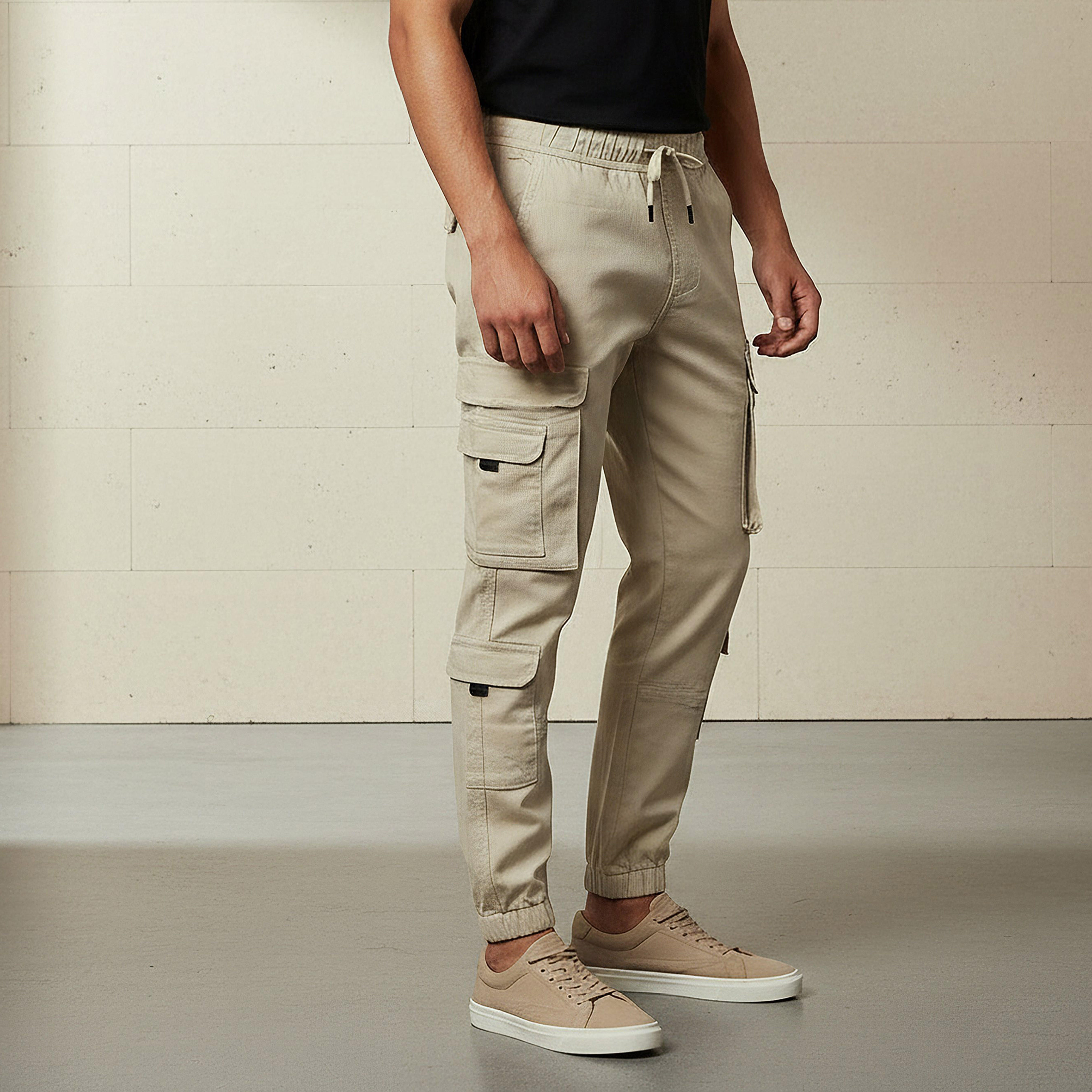 بنطلون رجالي كارجو بقصة عادية-men-clothing-bottoms-trousersandchinos-trousers-image-1