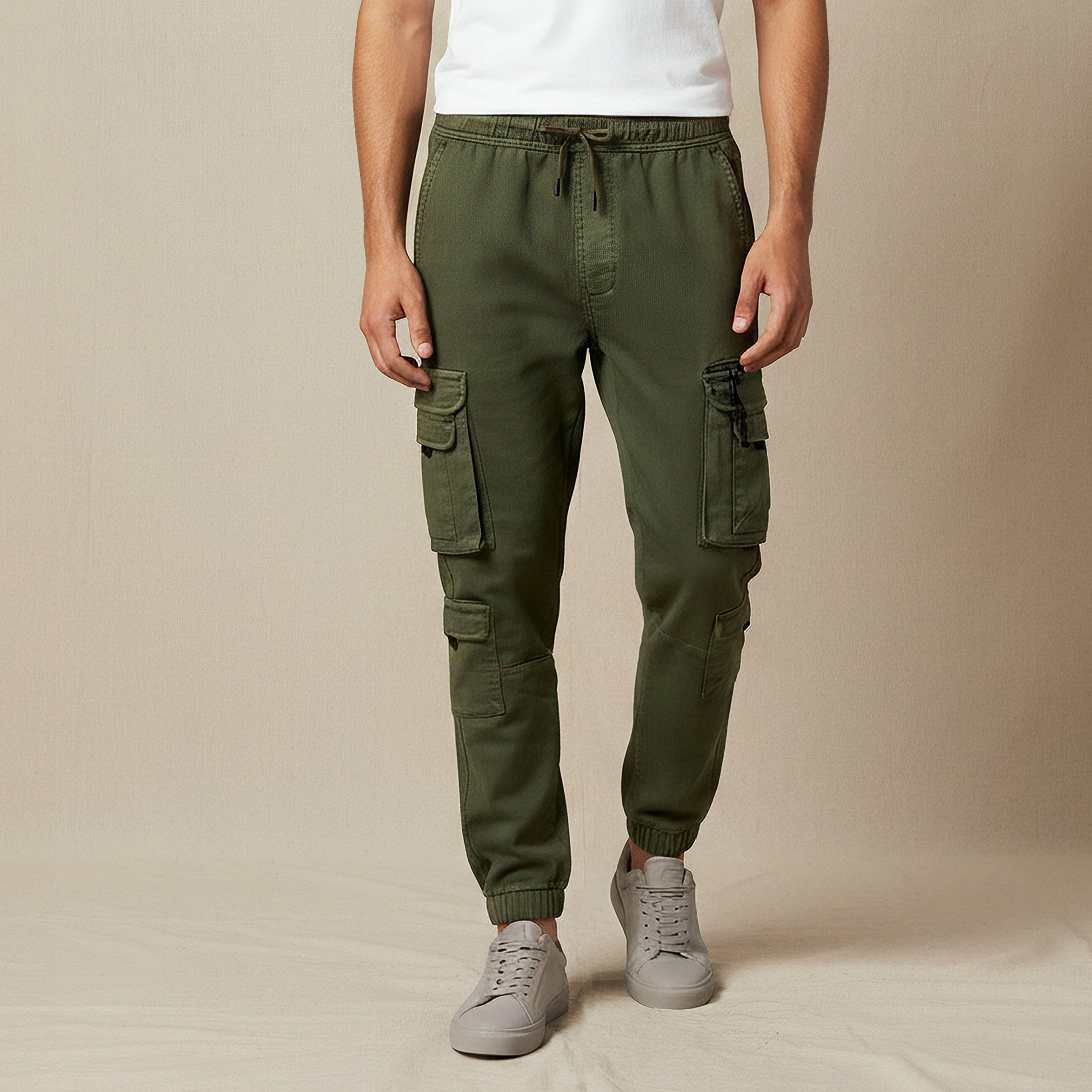 Men Regular Fit Cargo Trousers-men-clothing-bottoms-trousersandchinos-trousers-image-1