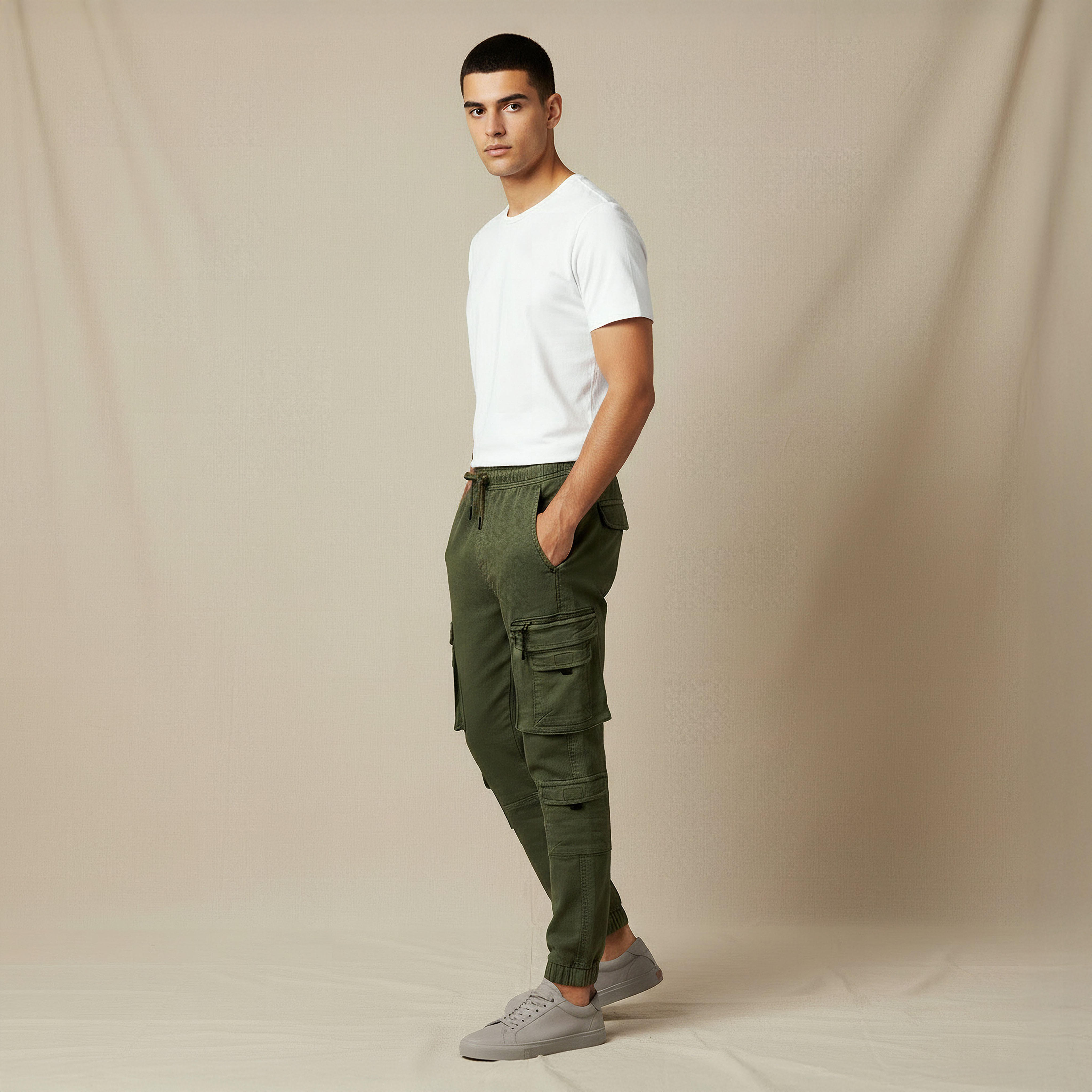 Men Regular Fit Cargo Trousers-men-clothing-bottoms-trousersandchinos-trousers-image-2