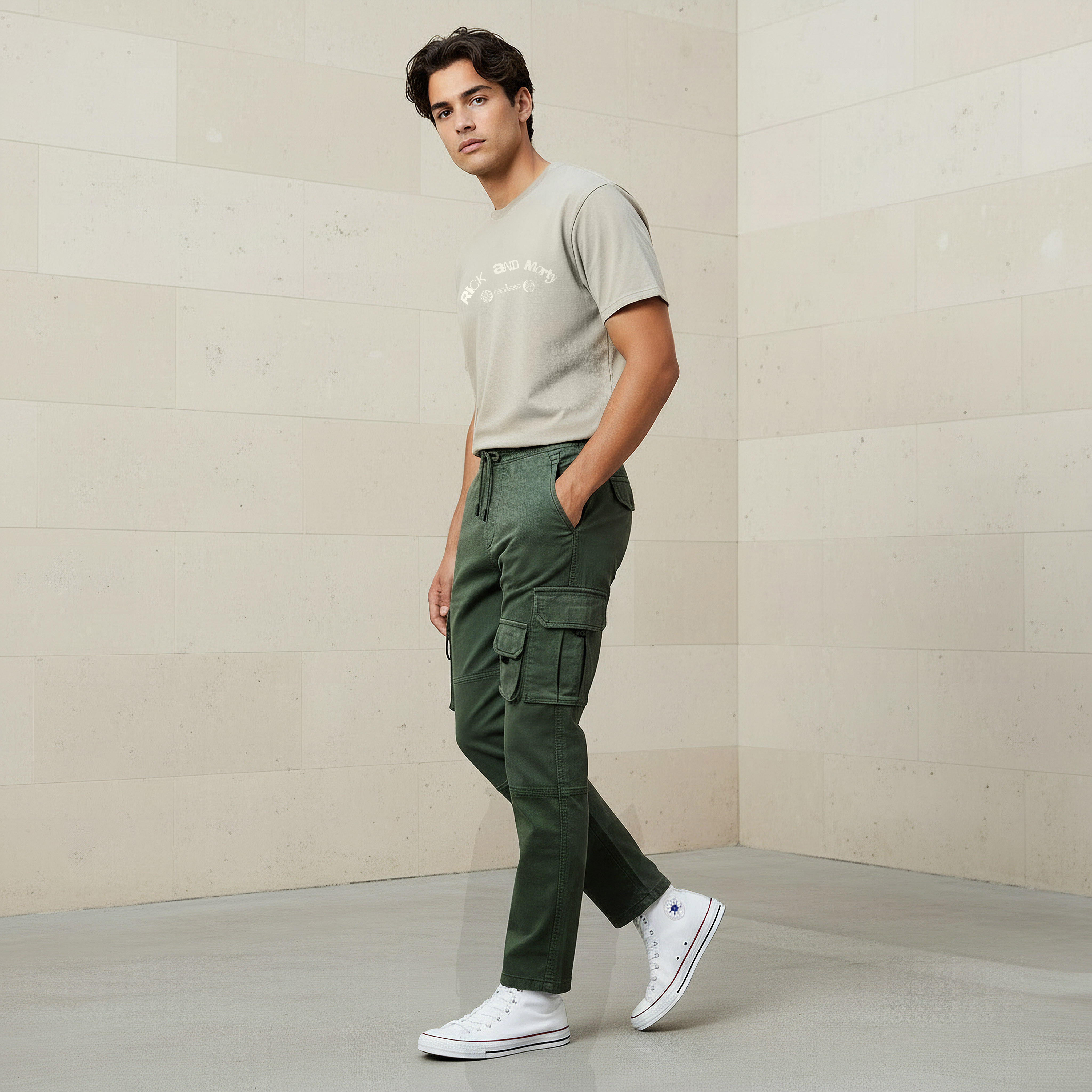 بنطلون كارجو بقصة عادية للرجال-men-clothing-bottoms-joggers-image-3