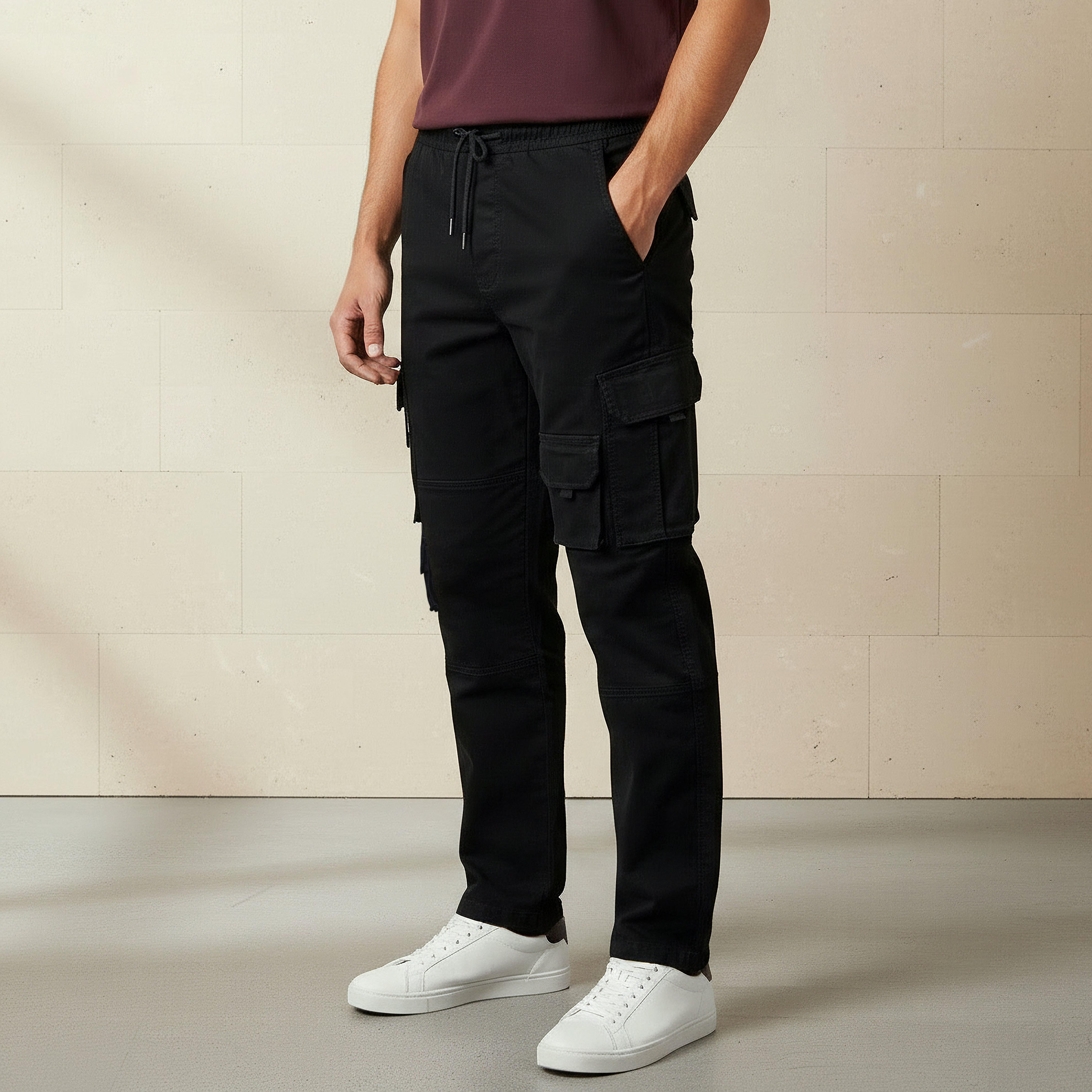 بنطلون كارجو بقصة عادية للرجال-men-clothing-bottoms-joggers-image-4