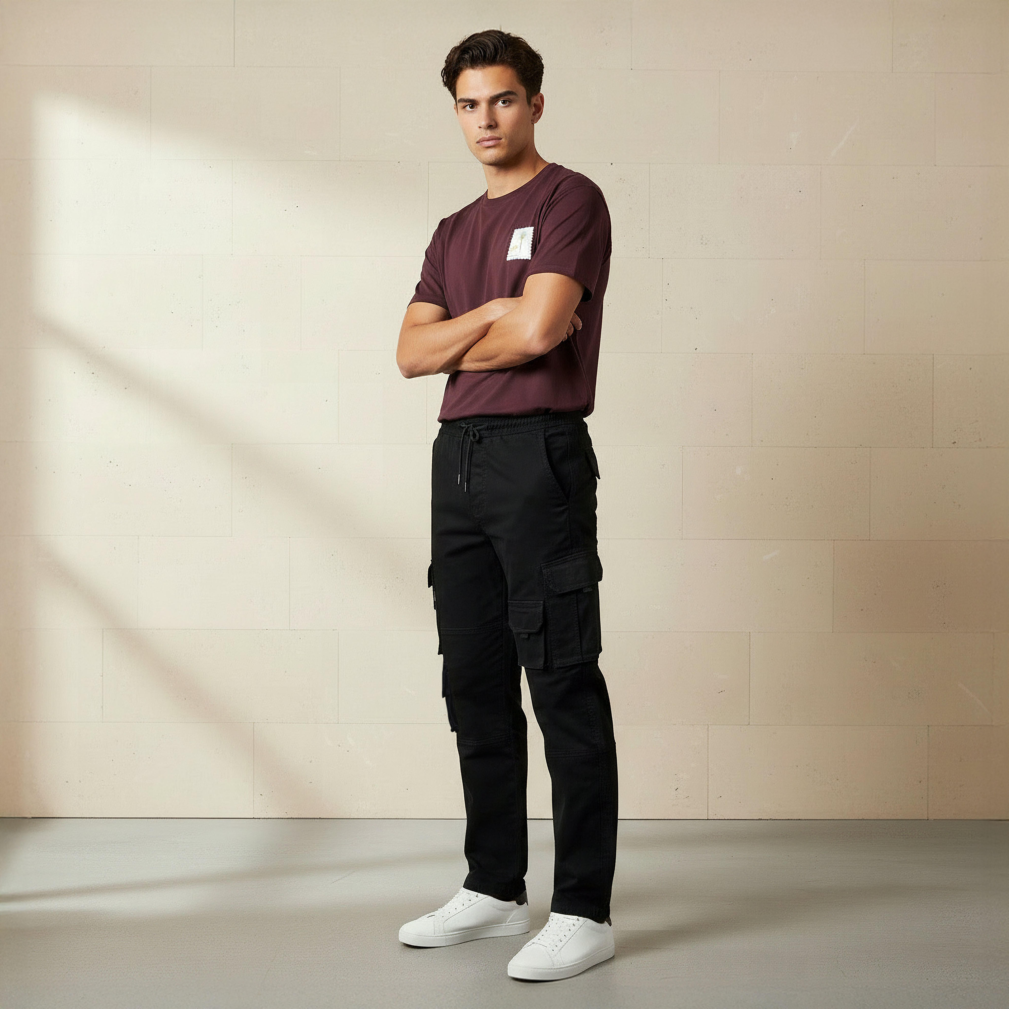 بنطلون كارجو بقصة عادية للرجال-men-clothing-bottoms-joggers-image-2