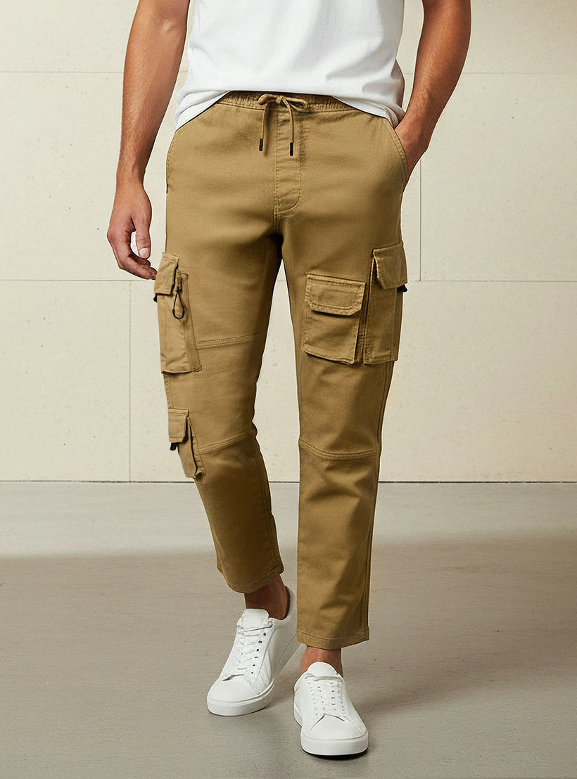 بنطلون كارجو بقصة عادية للرجال-men-clothing-bottoms-joggers-image-1