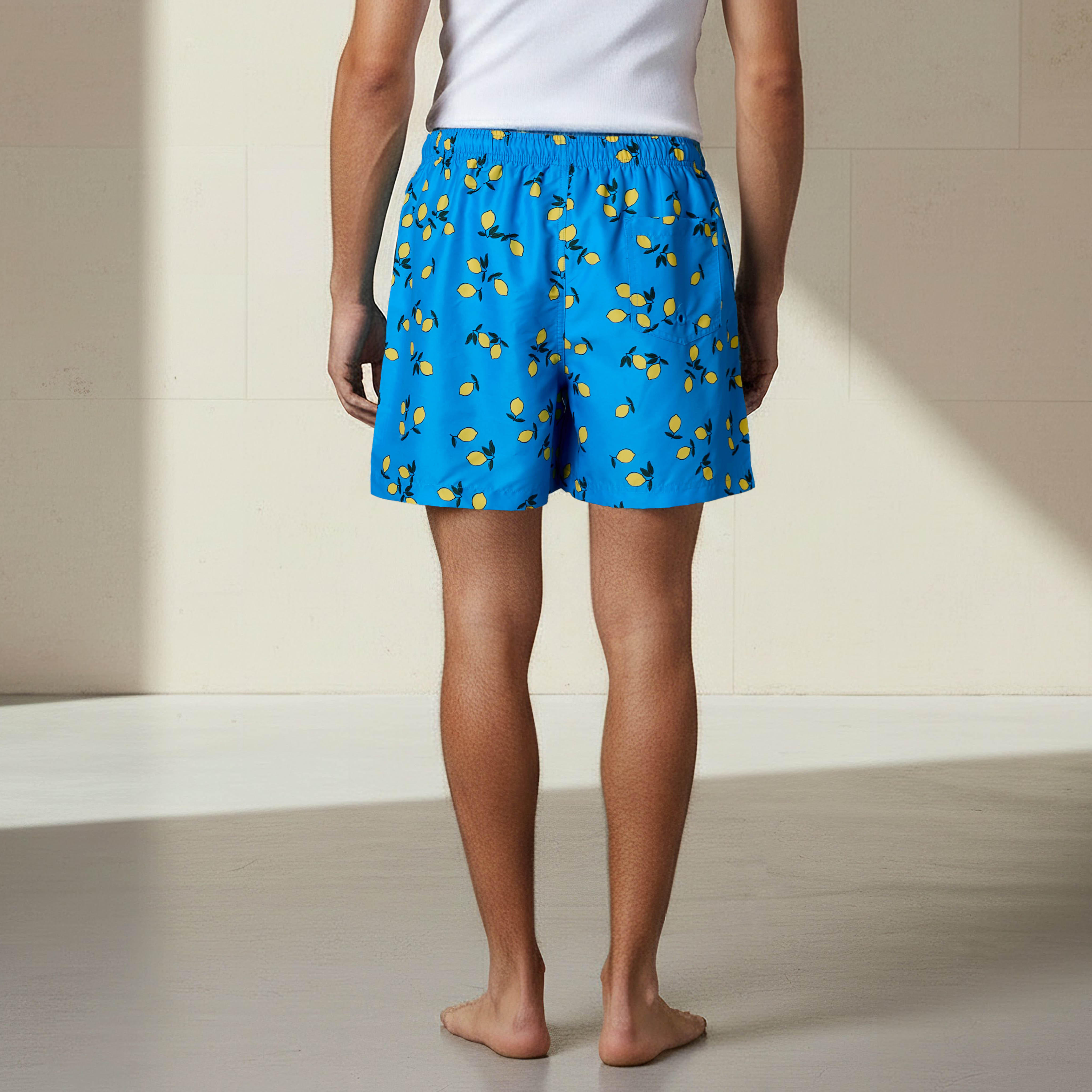 Men Lemon Print Swim Shorts-sports-men-clothing-swimwear-image-4