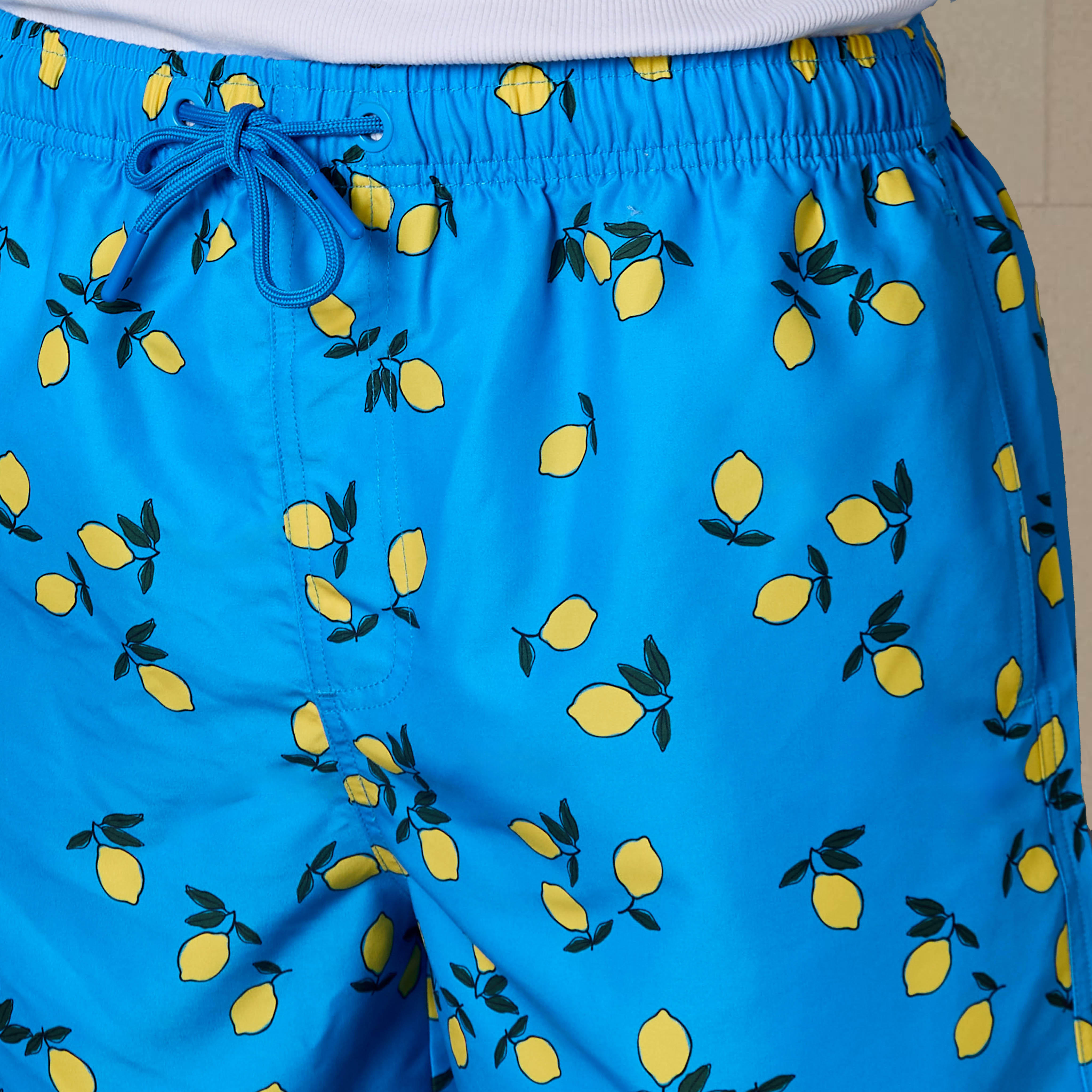 Men Lemon Print Swim Shorts-sports-men-clothing-swimwear-image-2