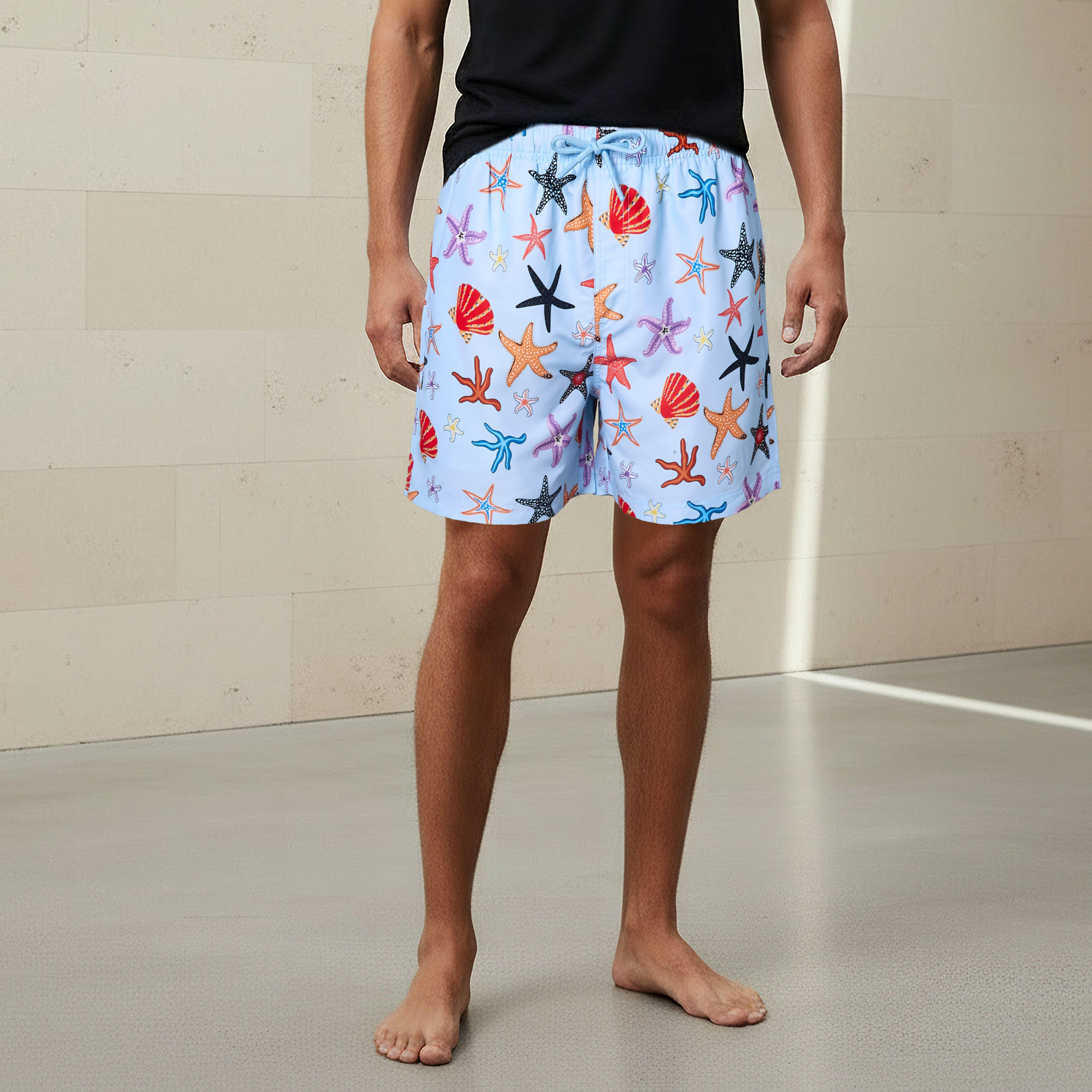 Men Underwater Print Swim Shorts-sports-men-clothing-swimwear-image-1