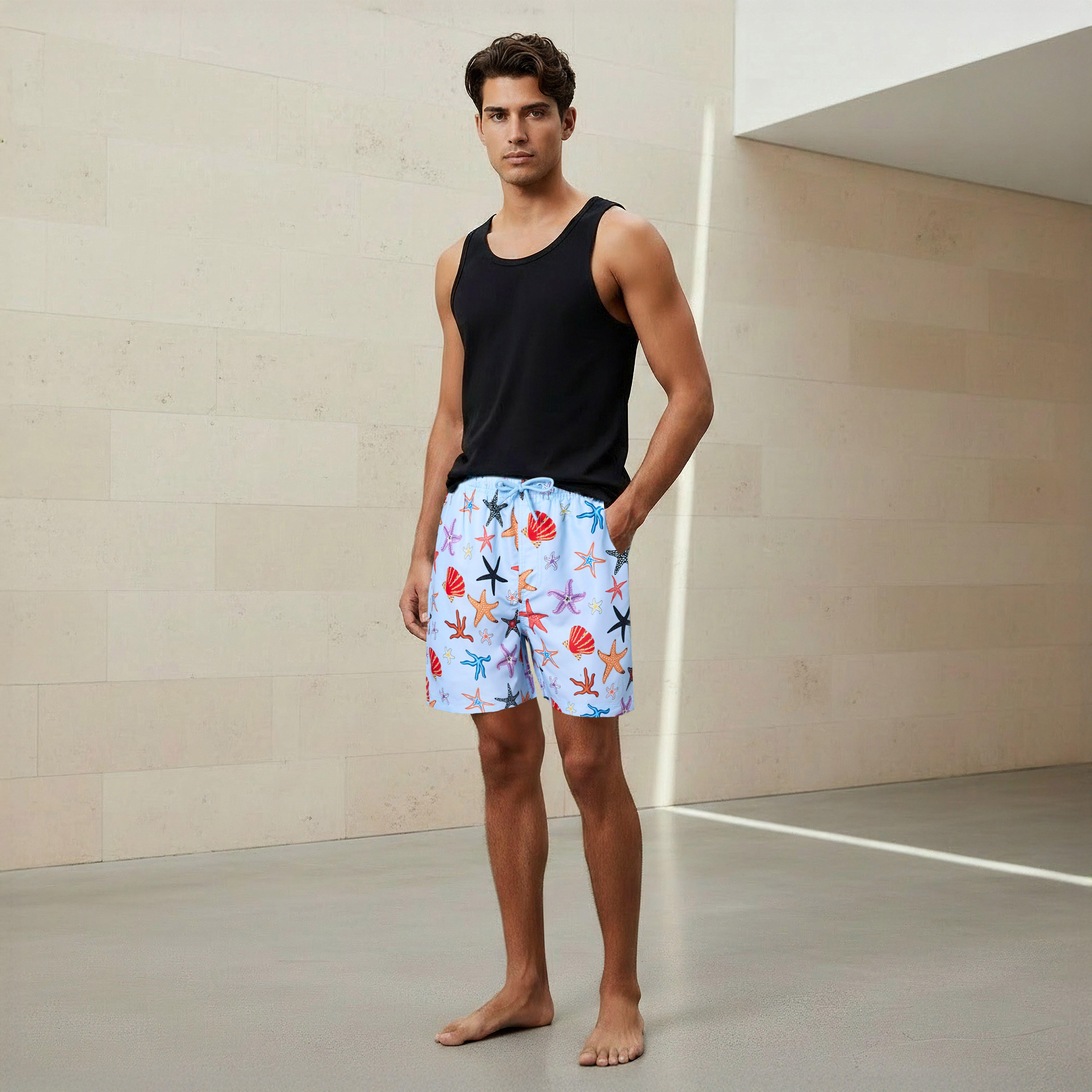 Men Underwater Print Swim Shorts-sports-men-clothing-swimwear-image-2