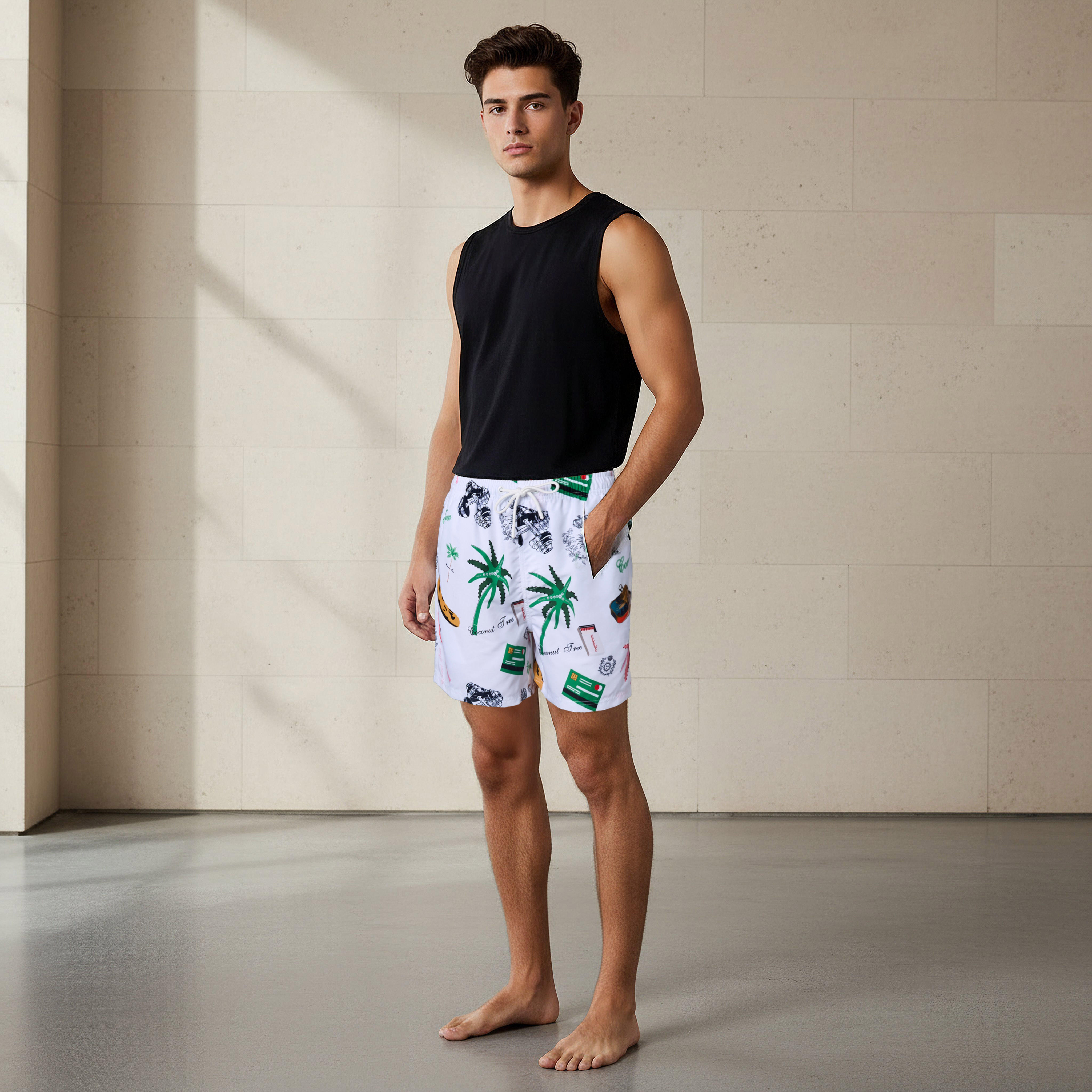 Men Printed Swim Shorts-sports-men-clothing-swimwear-image-2