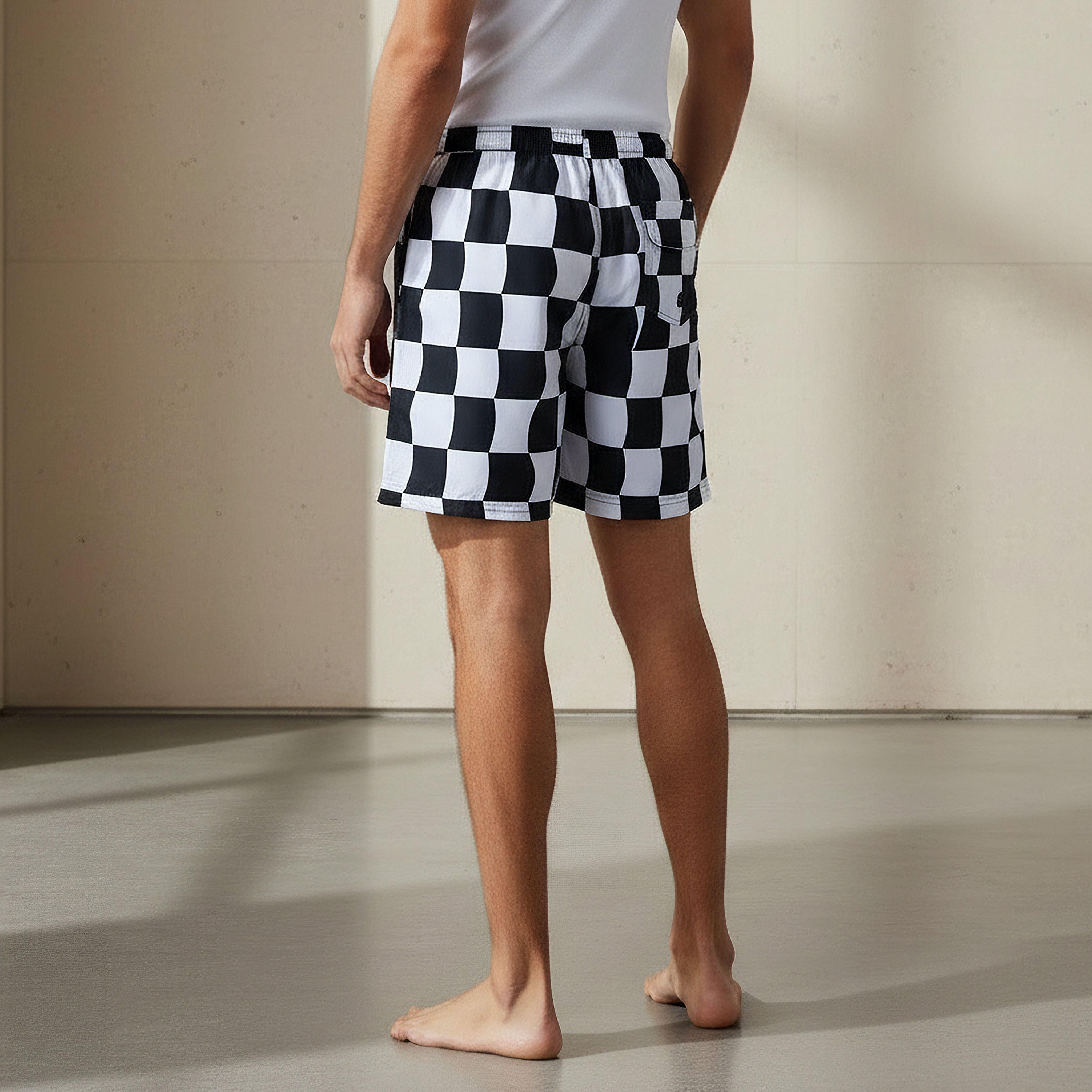 شورت سباحة كاروهات للرجال-sports-men-clothing-swimwear-image-3