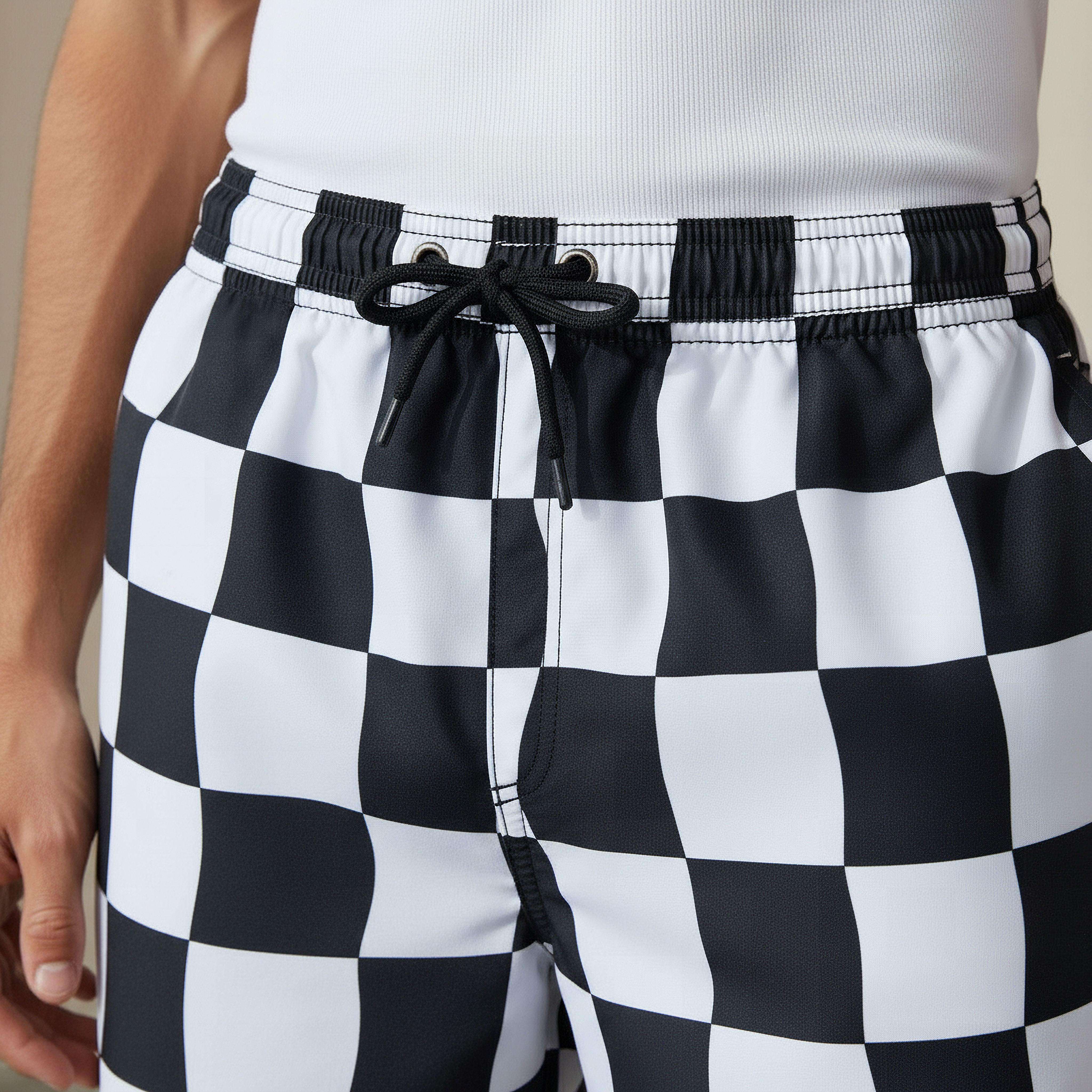 شورت سباحة كاروهات للرجال-sports-men-clothing-swimwear-image-2