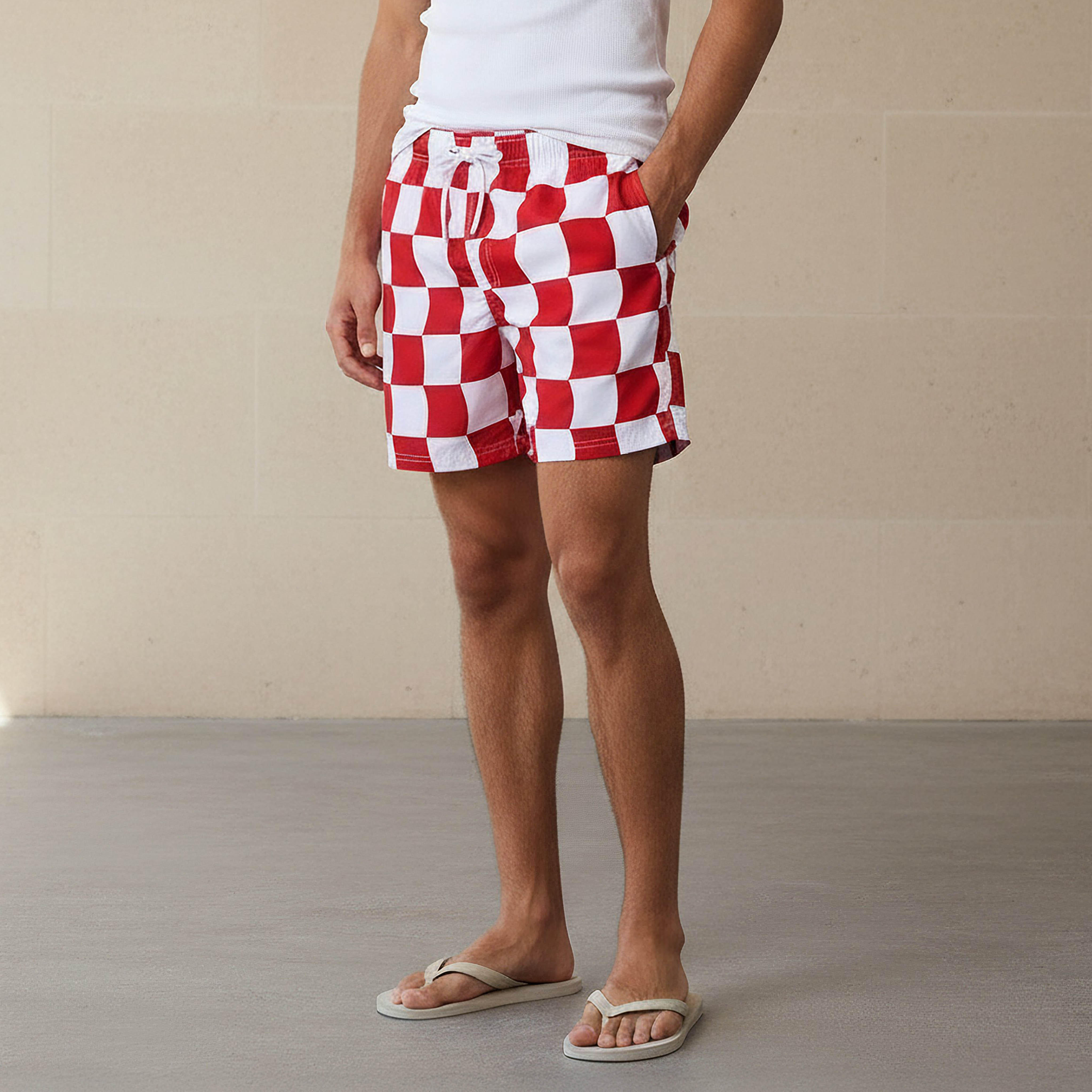 شورت سباحة رجالي كاروهات-sports-men-clothing-swimwear-image-5
