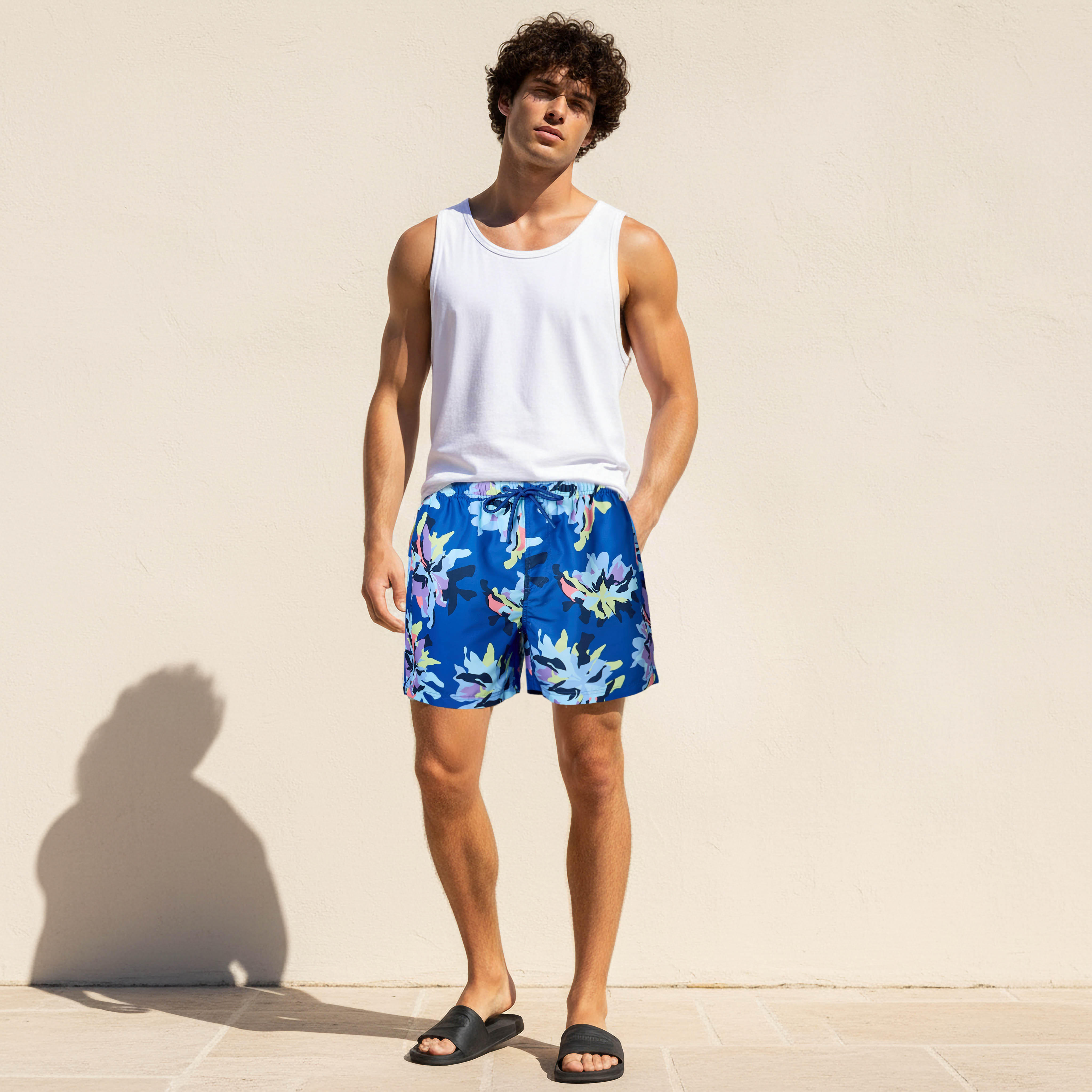 شورت سباحة رجالي بطبعة زهور-sports-men-clothing-swimwear-image-3