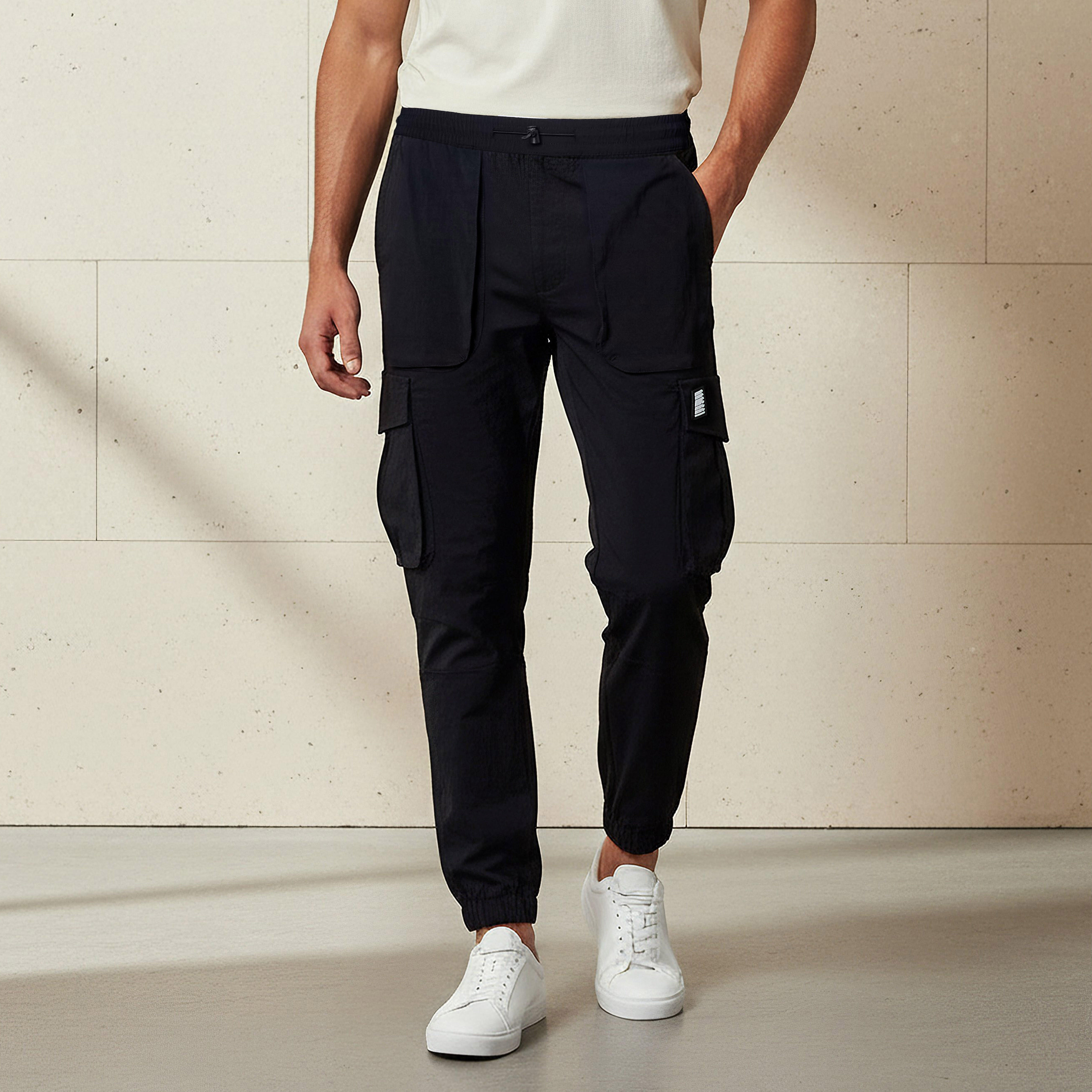 بنطلون رياضي كارجو بقصة عادية للرجال-men-clothing-bottoms-joggers-image-4