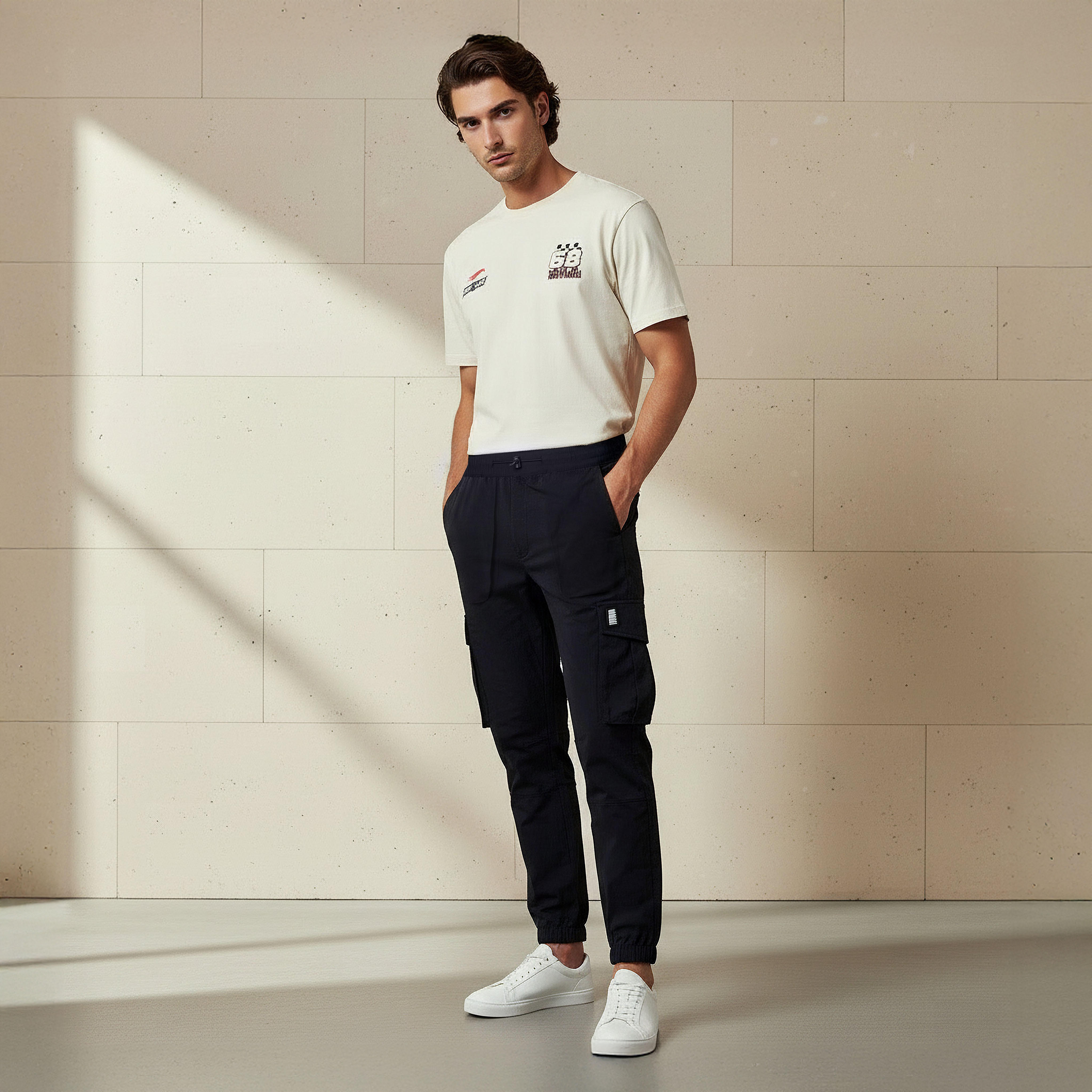 بنطلون رياضي كارجو بقصة عادية للرجال-men-clothing-bottoms-joggers-image-3