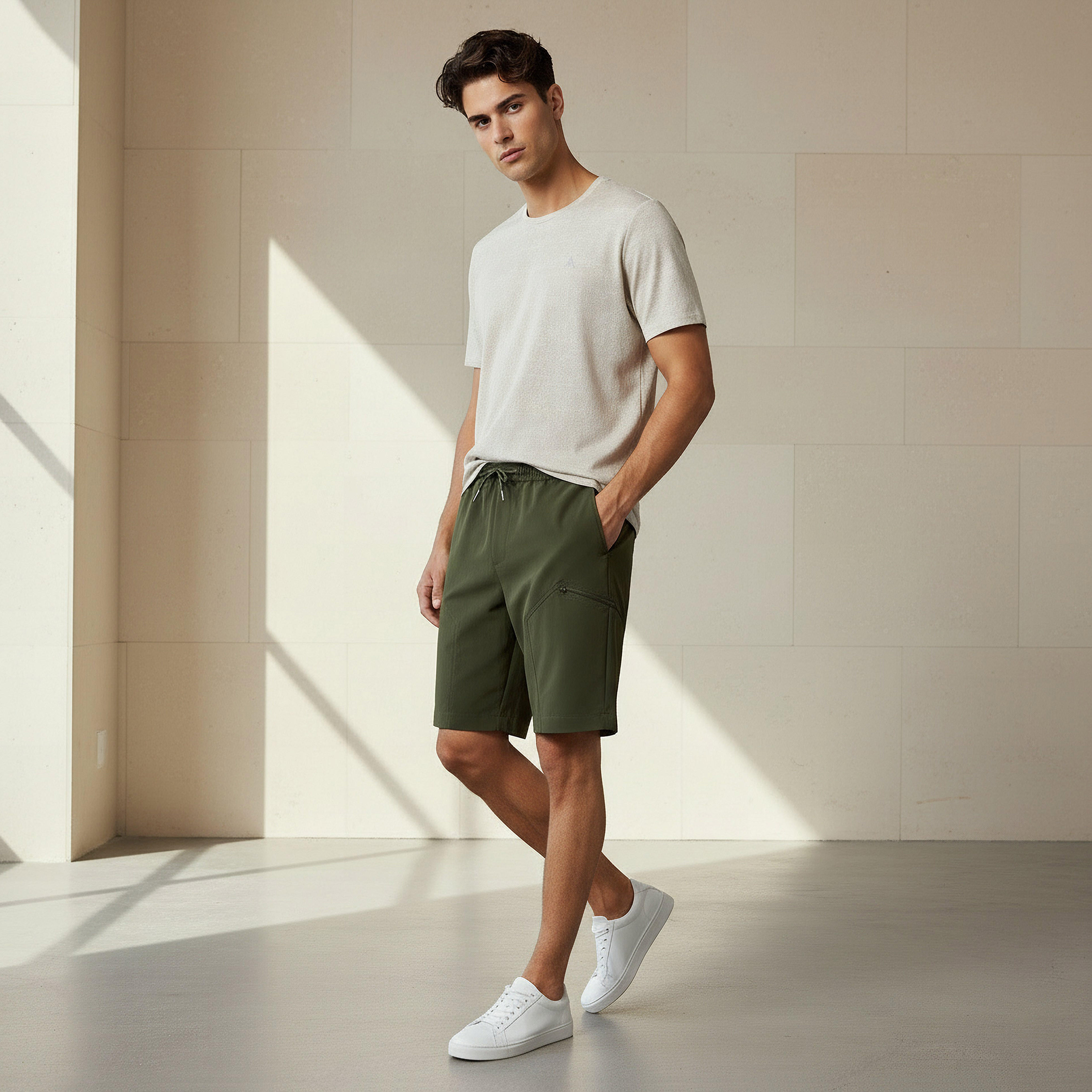Men Regular Fit Cargo Shorts-men-clothing-bottoms-shorts-image-2