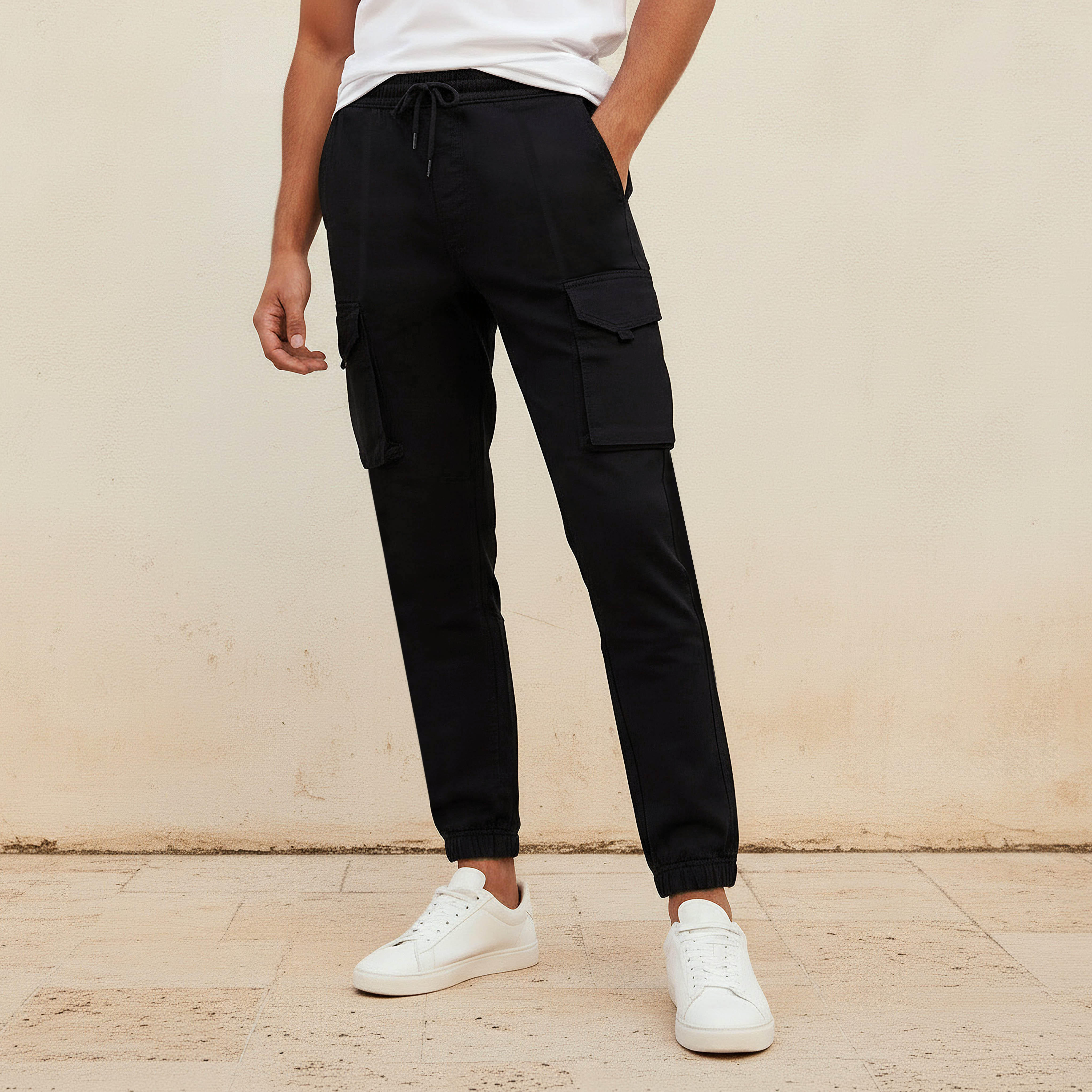 Men Regular Fit Cargo Trousers-men-clothing-bottoms-trousersandchinos-trousers-image-1