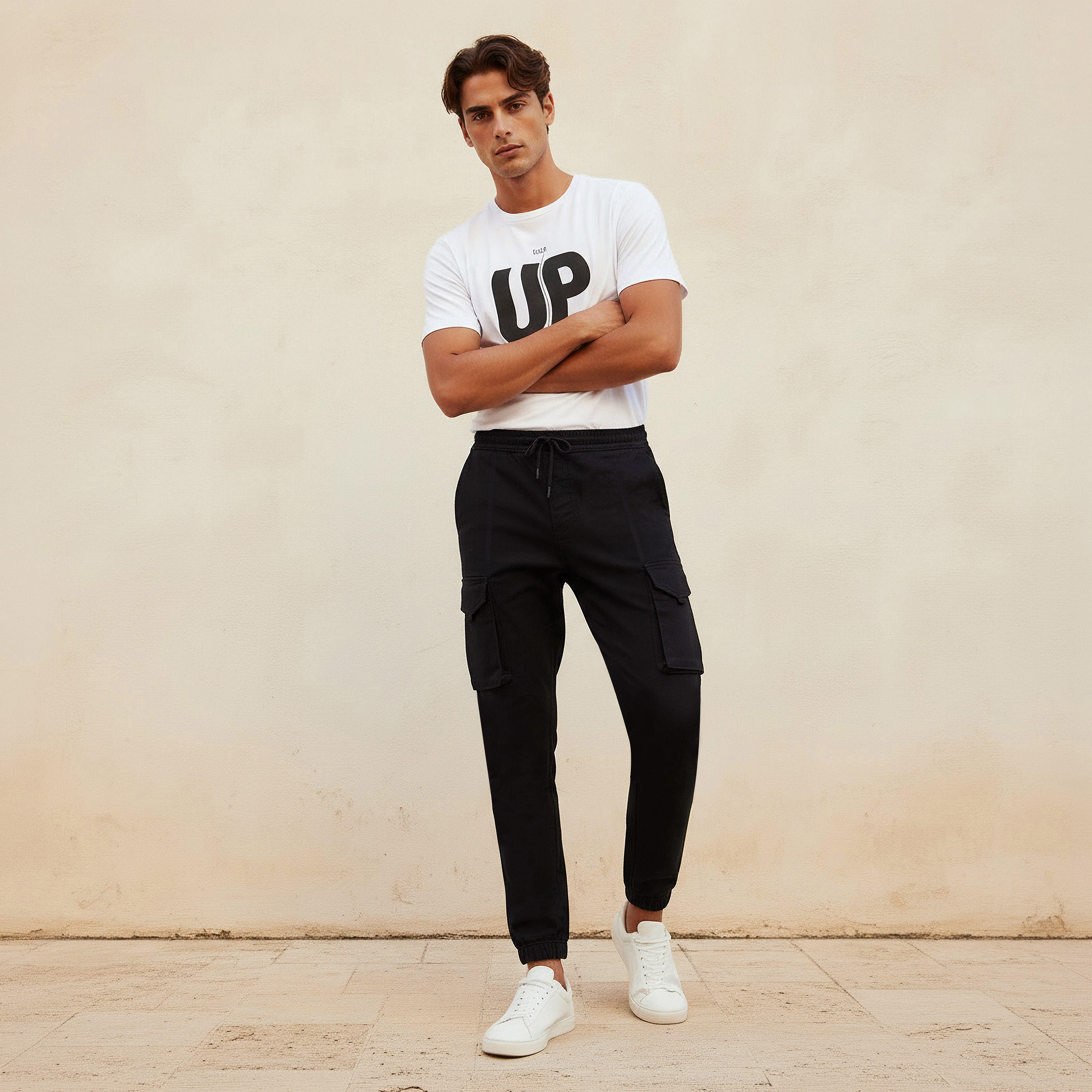 Men Regular Fit Cargo Trousers-men-clothing-bottoms-trousersandchinos-trousers-image-3
