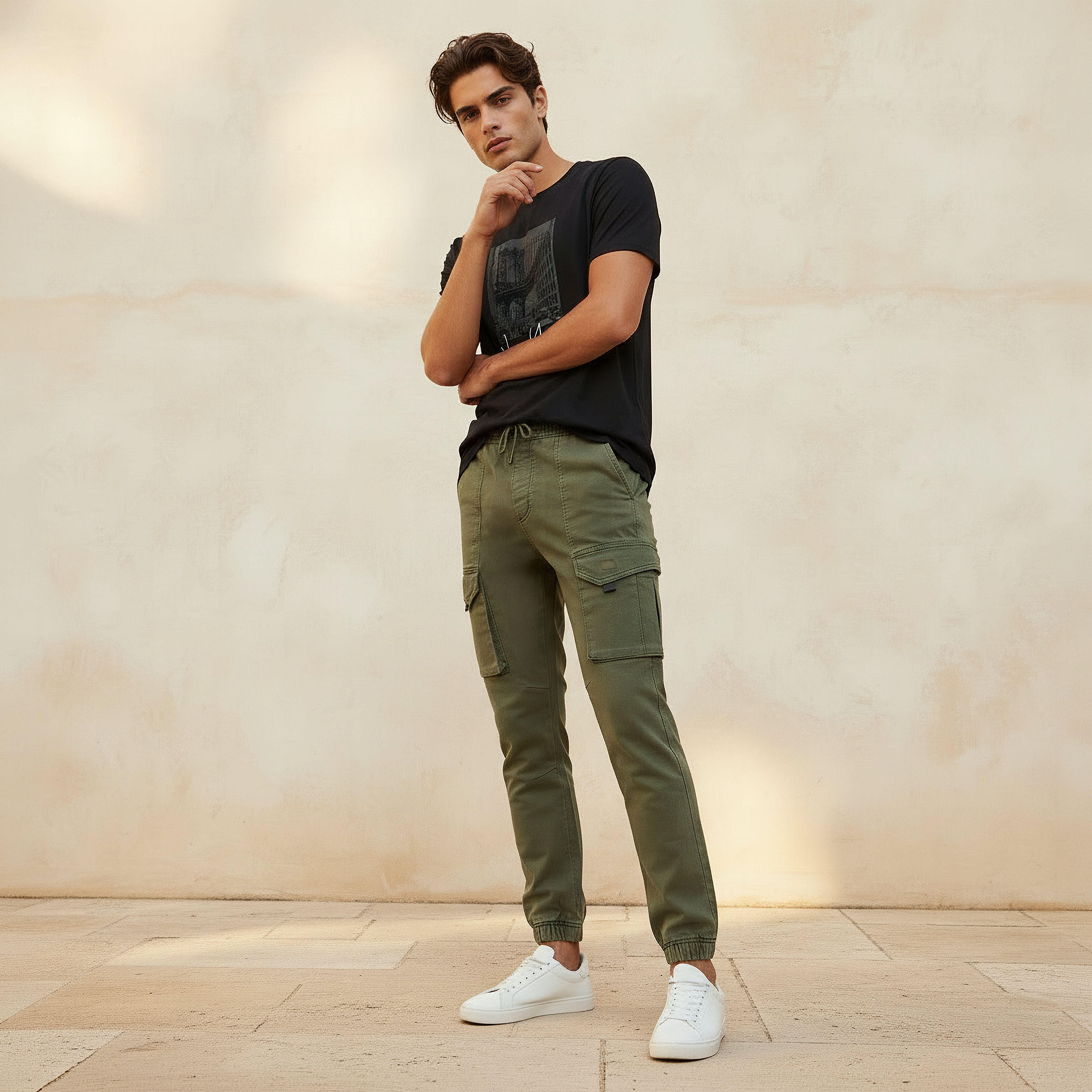 Men Regular Fit Cargo Trousers-men-clothing-bottoms-trousersandchinos-trousers-image-3
