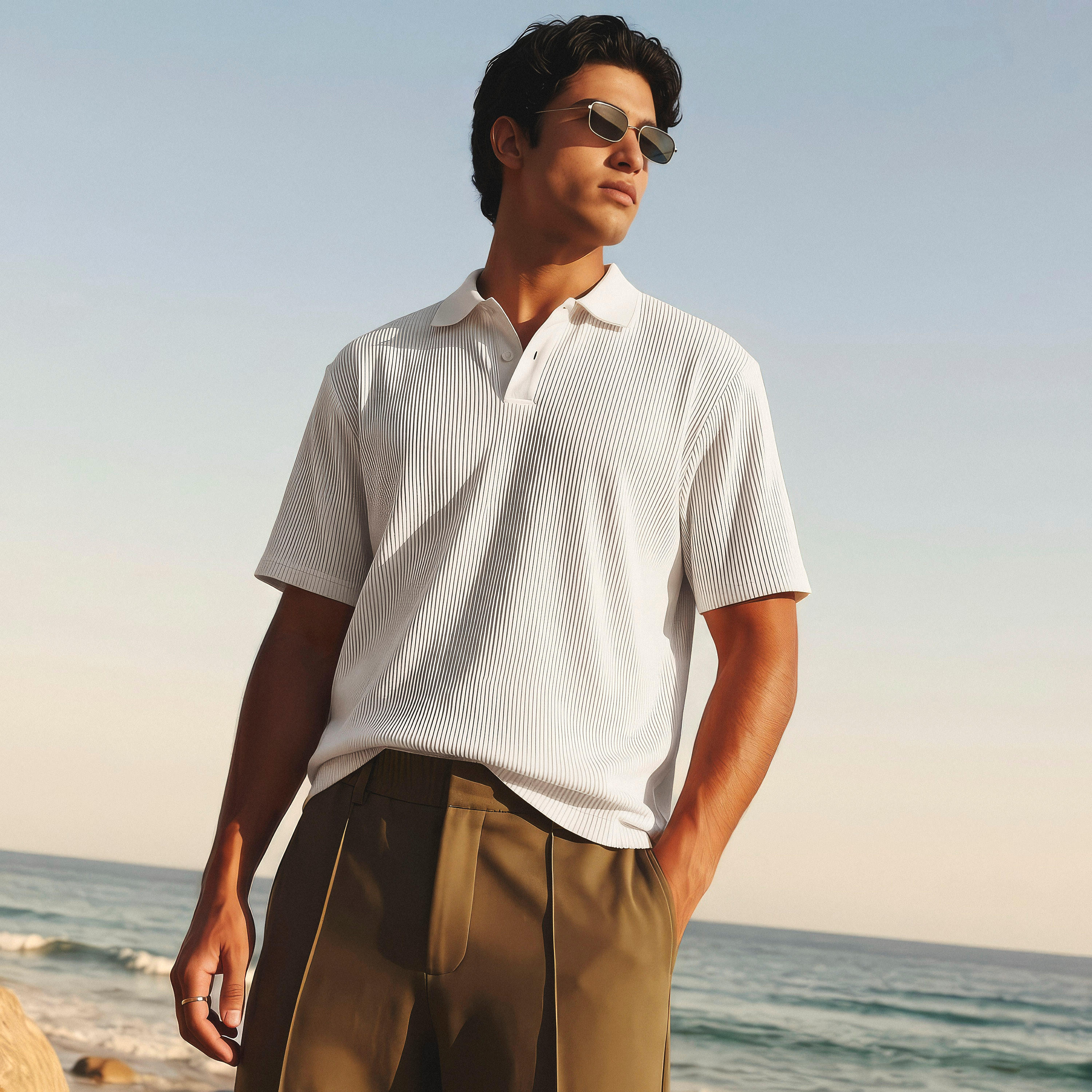 Men Short Sleeves Textured Polo T-shirt-men-clothing-tshirtsandpolos-polos-image-1