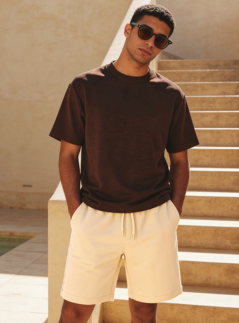 Men Regular Fit Crew Neck Short Sleeve T-shirt-men-clothing-coordsets-image-1