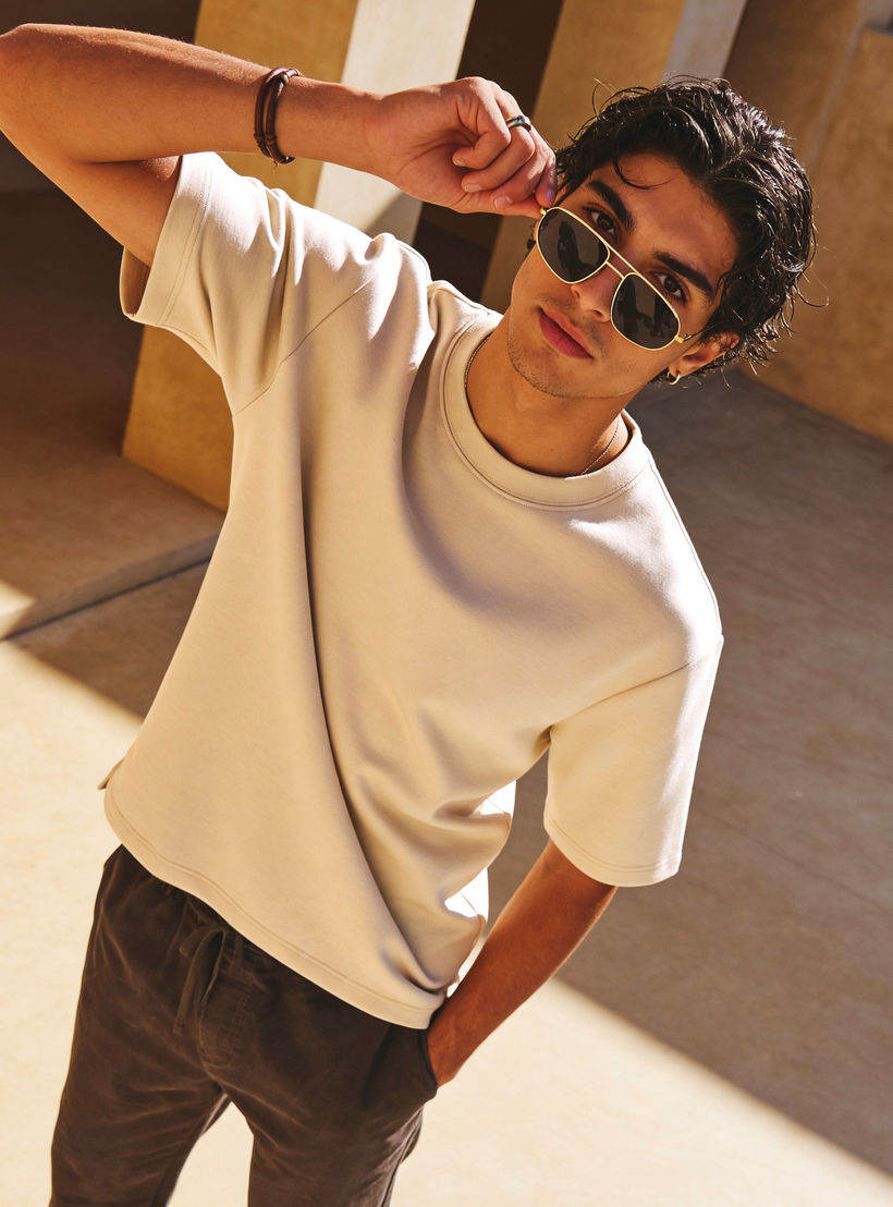 Men Regular Fit Crew Neck Short Sleeve T-shirt-men-clothing-coordsets-image-1