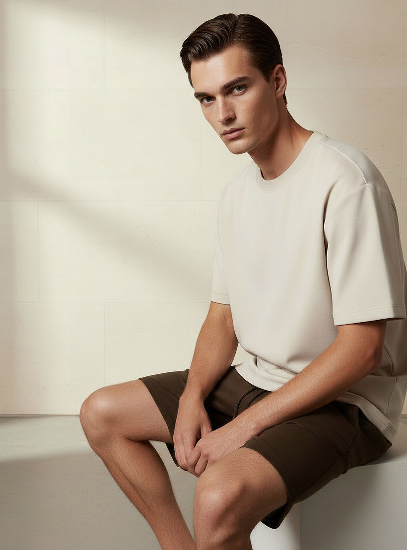 Men Regular Fit Crew Neck Short Sleeve T-shirt-men-clothing-coordsets-image-3