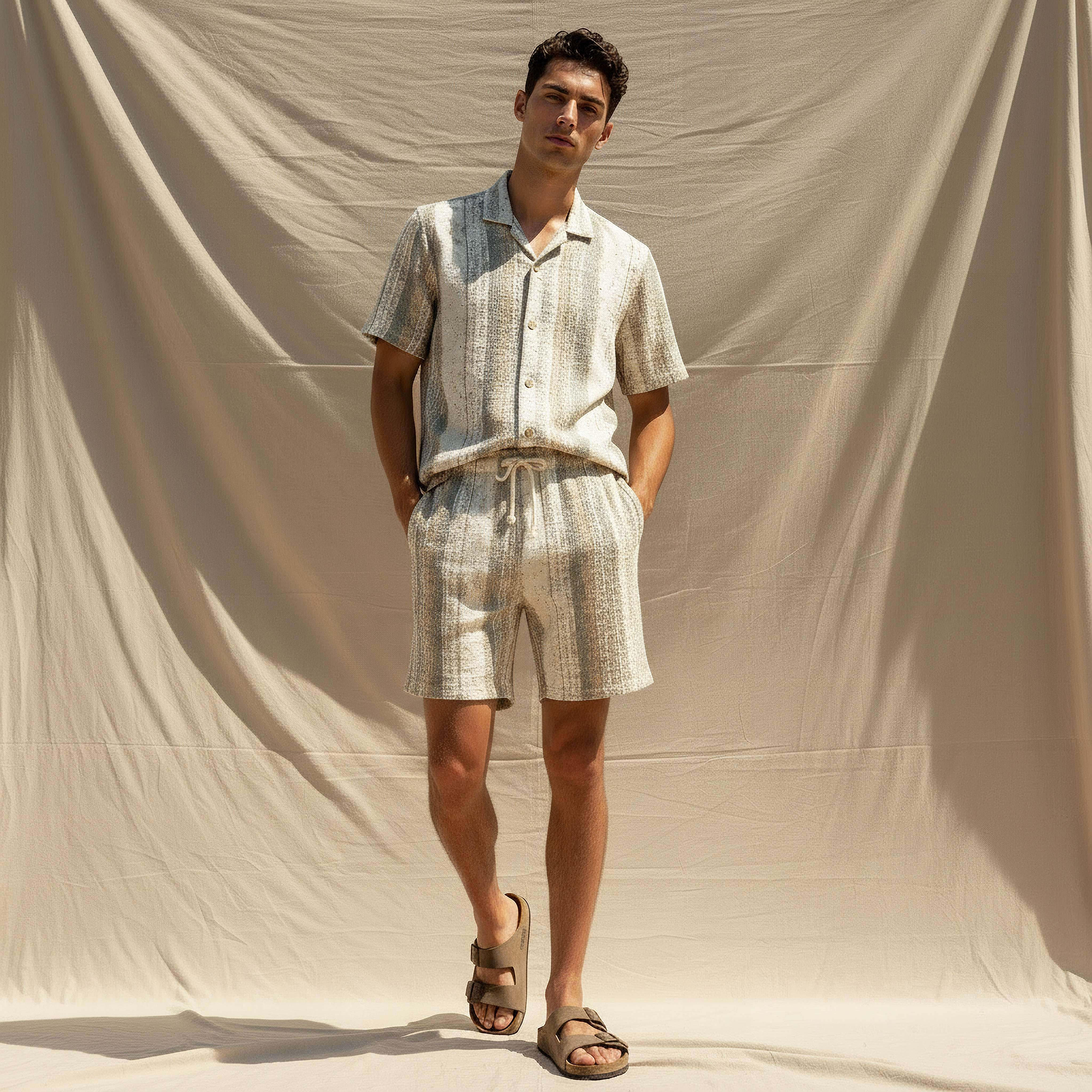 Men Regular Fit Shorts Jacquard-men-clothing-bottoms-shorts-image-3