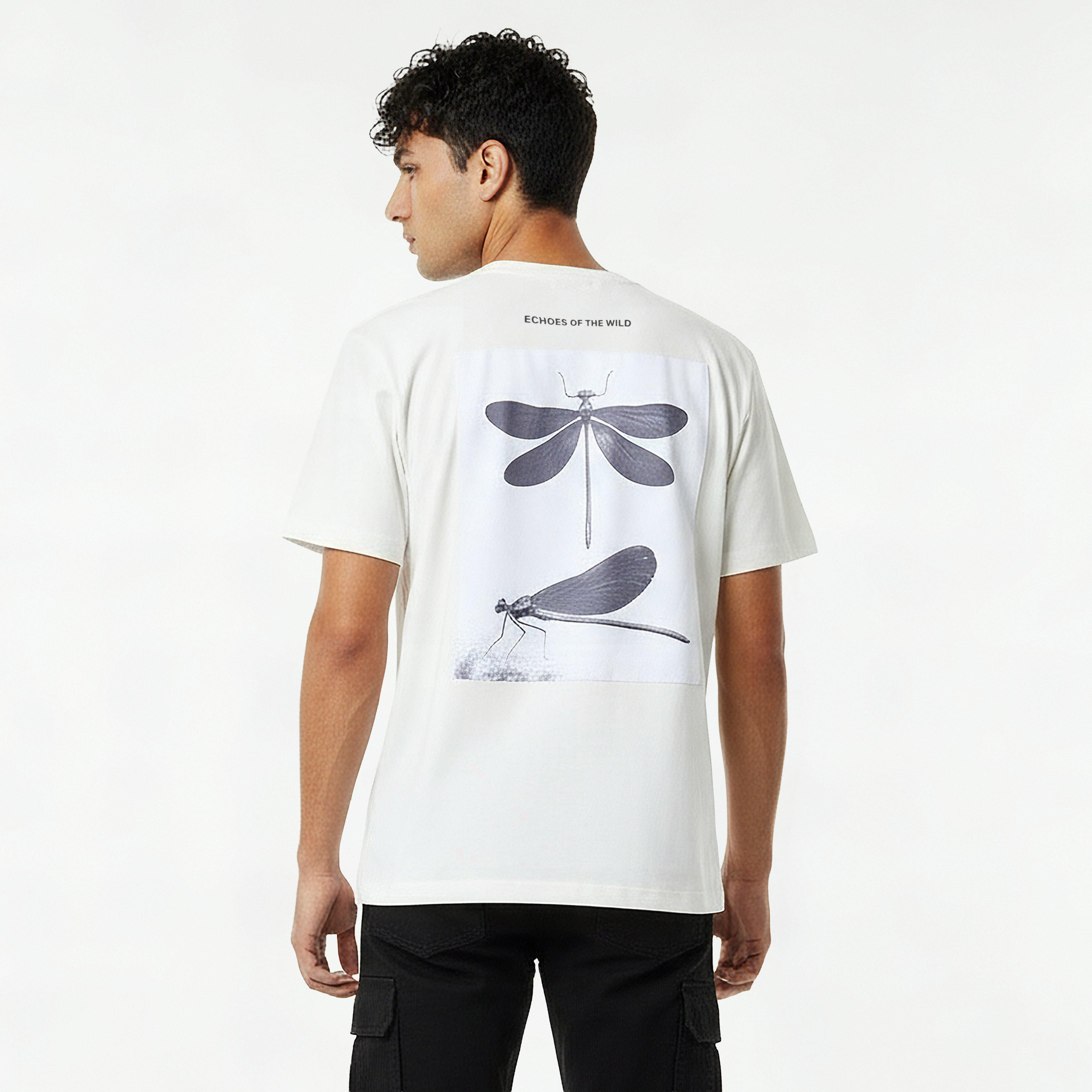 تيشيرت بقصة عادية وياقة ضيقة وأكمام قصيرة وزينة للرجال-men-clothing-tshirtsandpolos-tshirts-image-4